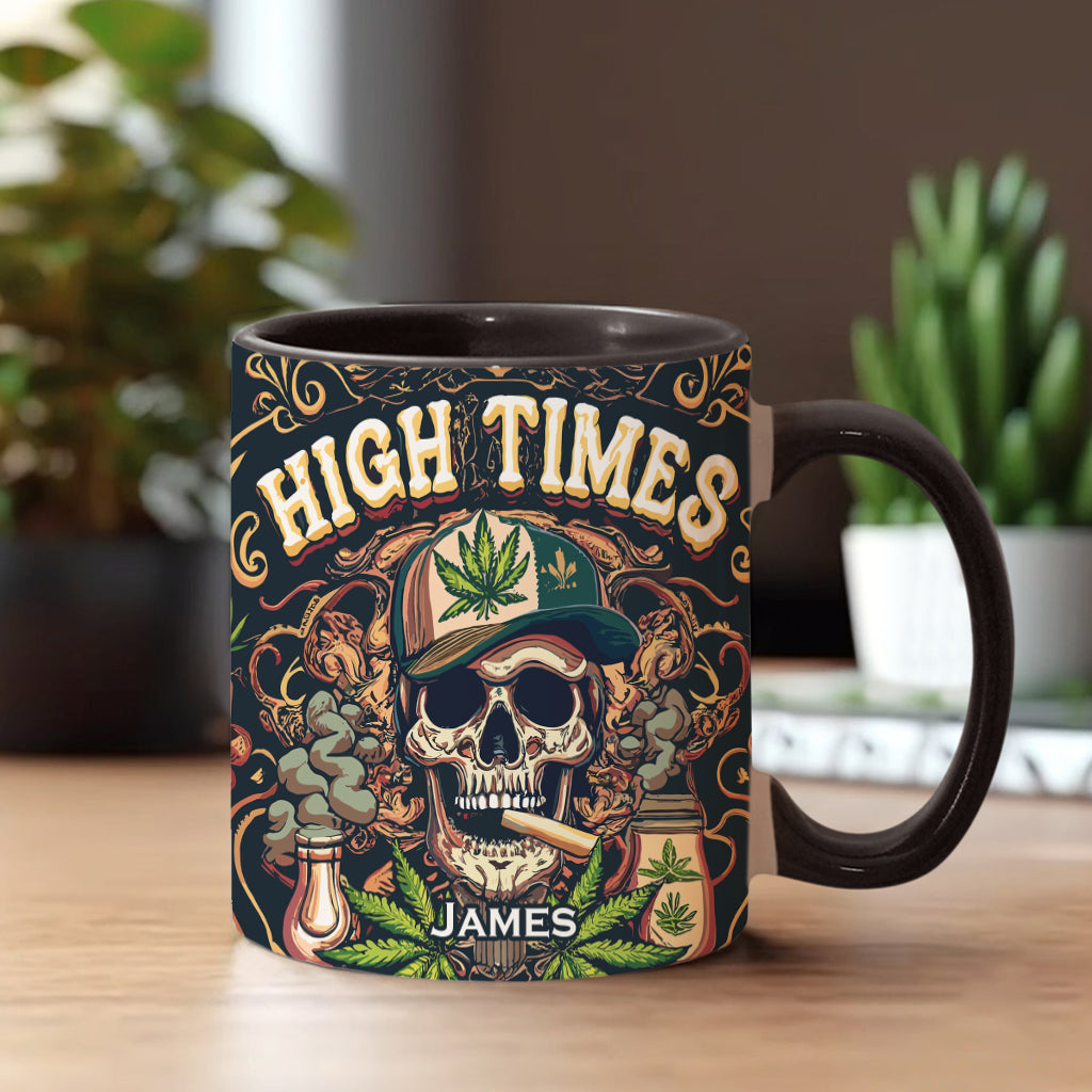 Personalized Weed Accent Mug Skull High Times 420 Skull Stuff For Guys