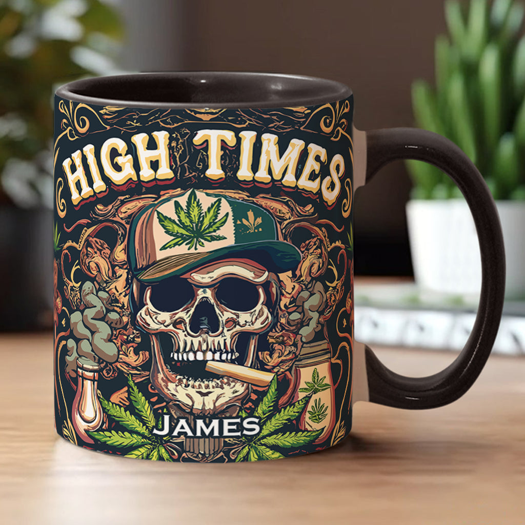 Personalized Weed Accent Mug Skull High Times 420 Skull Stuff For Guys - Image 3