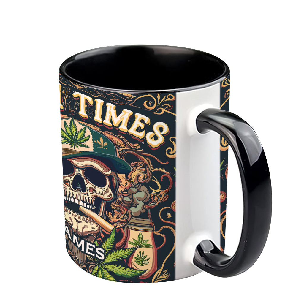 Personalized Weed Accent Mug Skull High Times 420 Skull Stuff For Guys - Image 4