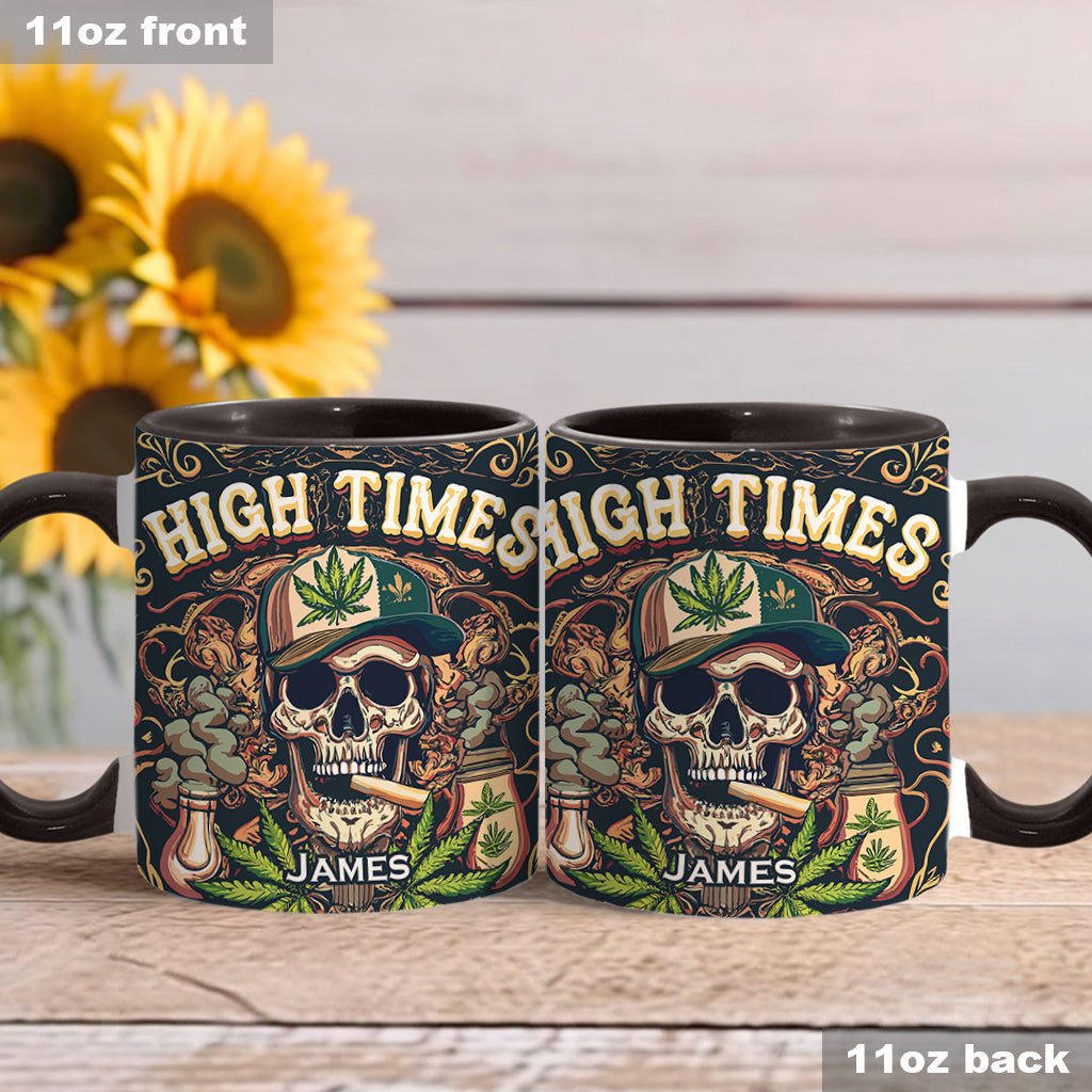 Personalized Weed Accent Mug Skull High Times 420 Skull Stuff For Guys - Image 6