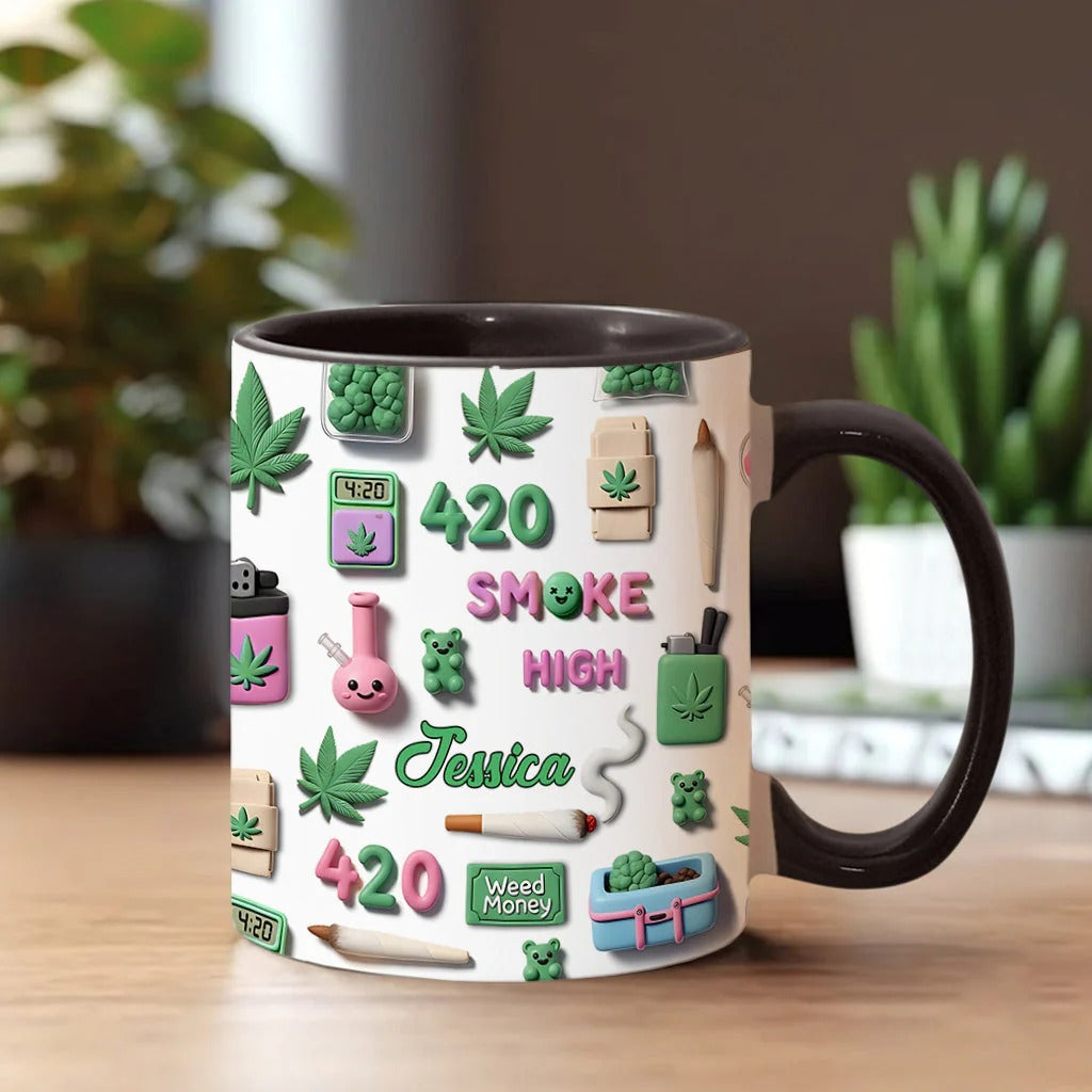 Personalized Weed Accent Mug Stoner Chick Gift For Stoner Fashionistas - Image 2