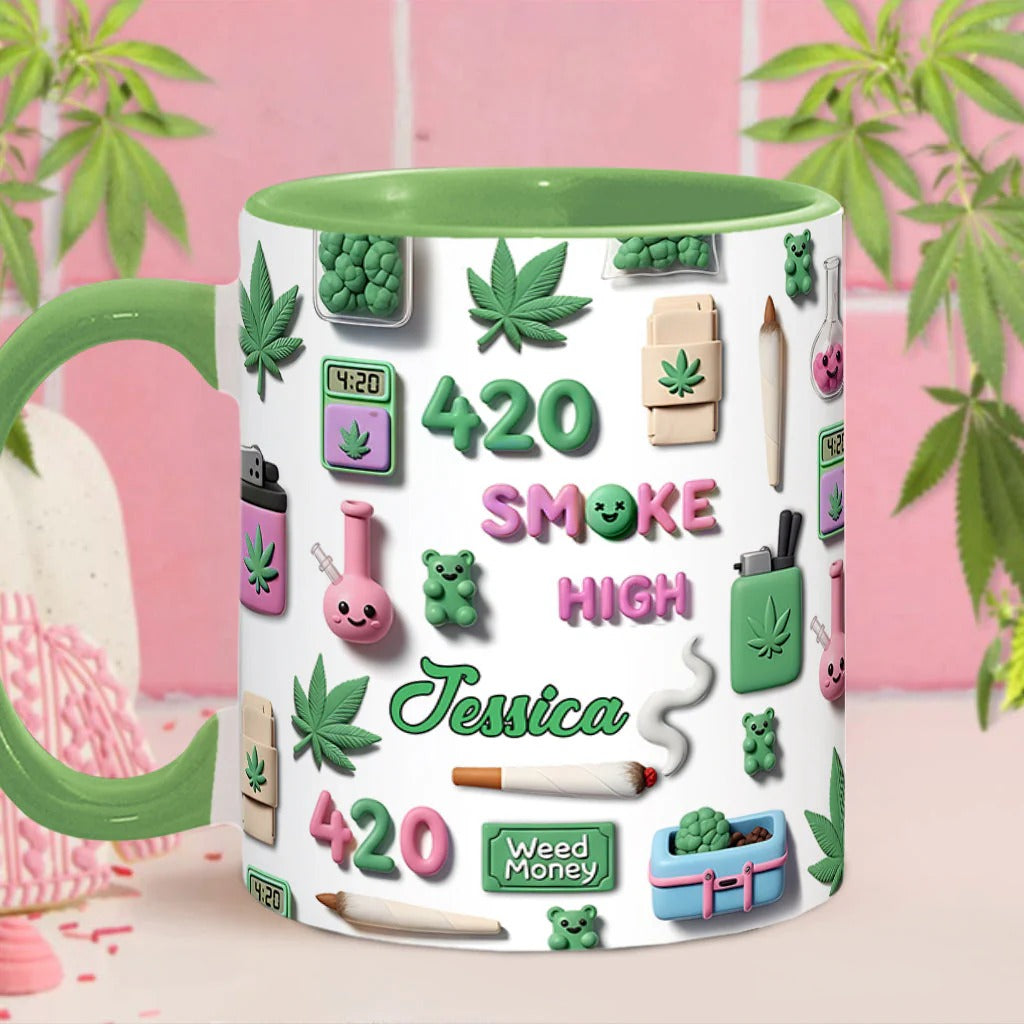 Personalized Weed Accent Mug Stoner Chick Gift For Stoner Fashionistas