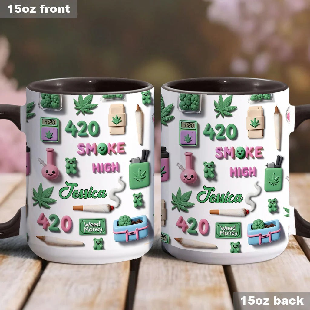 Personalized Weed Accent Mug Stoner Chick Gift For Stoner Fashionistas - Image 4