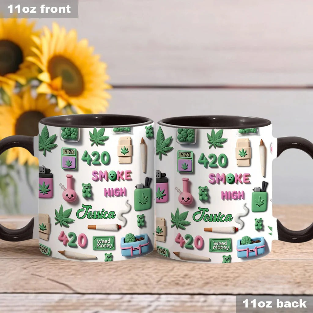 Personalized Weed Accent Mug Stoner Chick Gift For Stoner Fashionistas - Image 3
