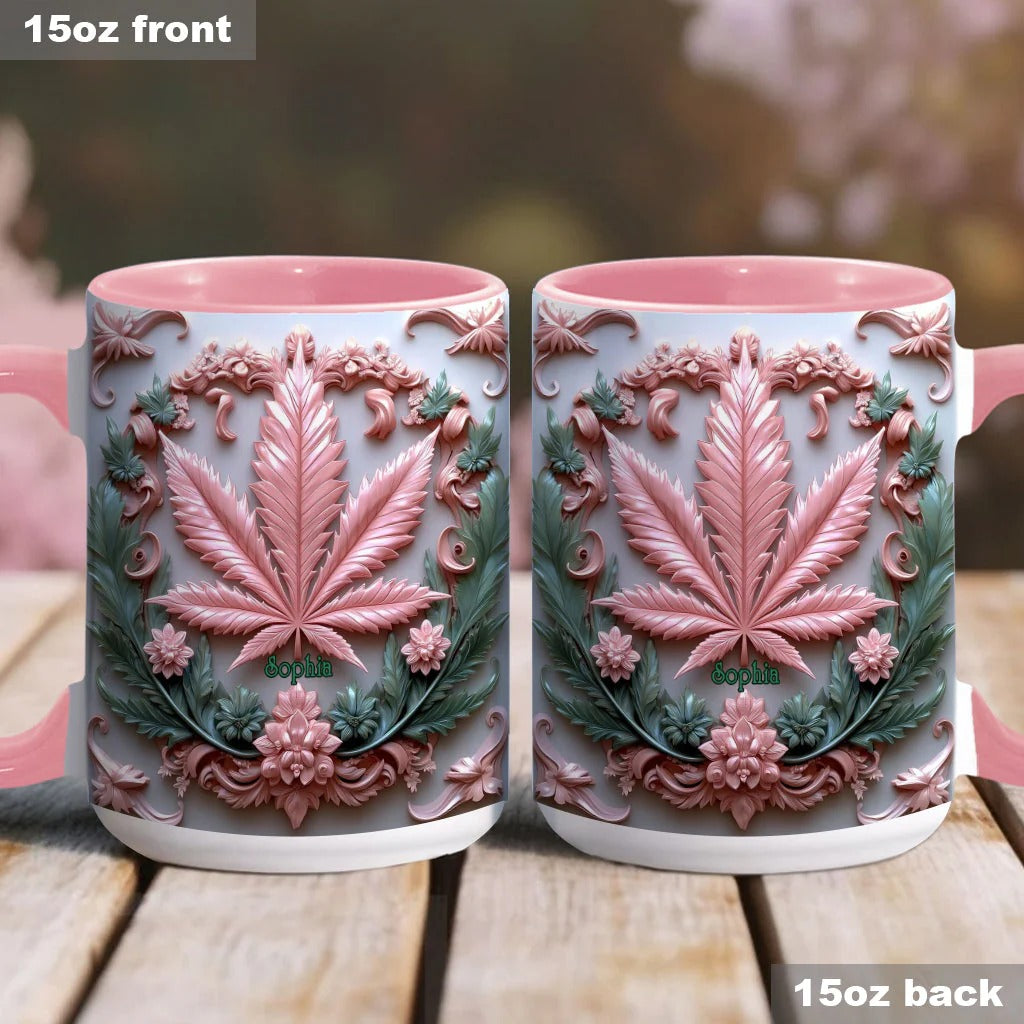 Personalized Weed Accent Mug Stunning Leaf Elegant and Unique Nature Gift - Image 2