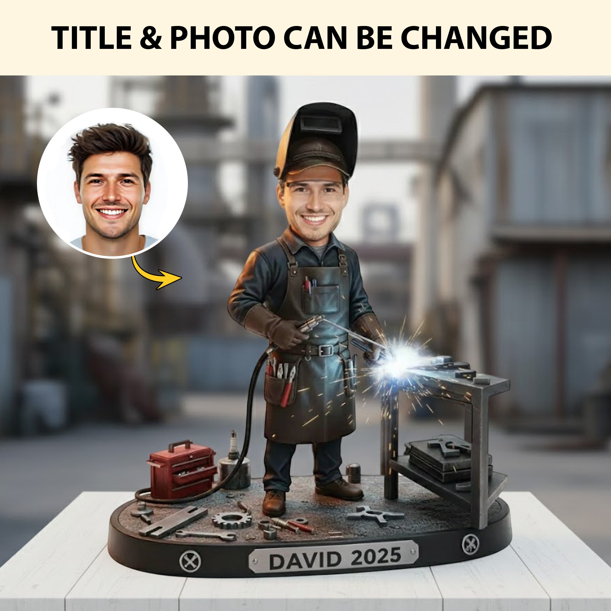 Personalized Welding Photo Acrylic Plaque Master Of The Trade Fathers Day Presents - Image 3
