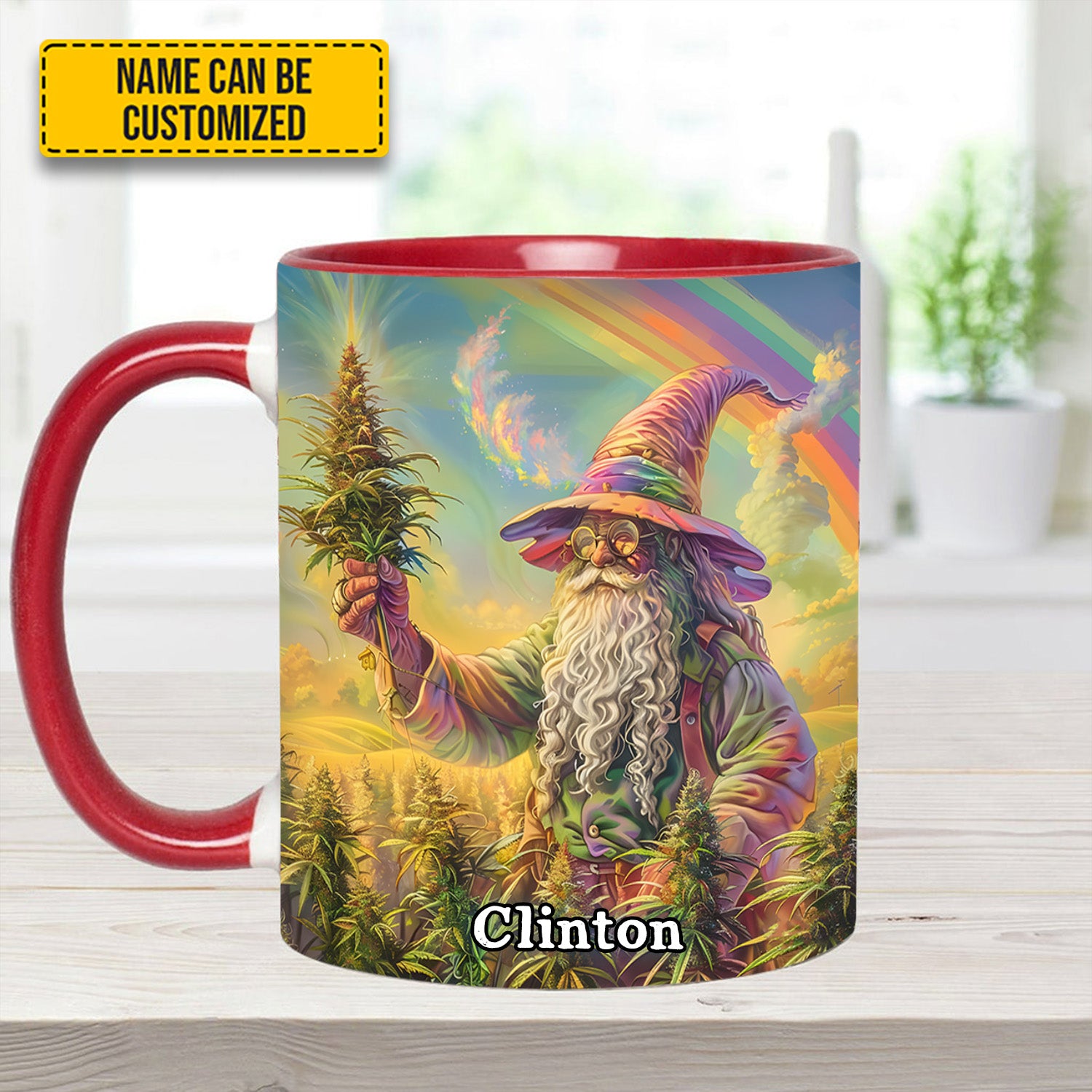 Personalized Whimsical Wizard Weed Accent Mug Birthday Gift For Him - Image 8