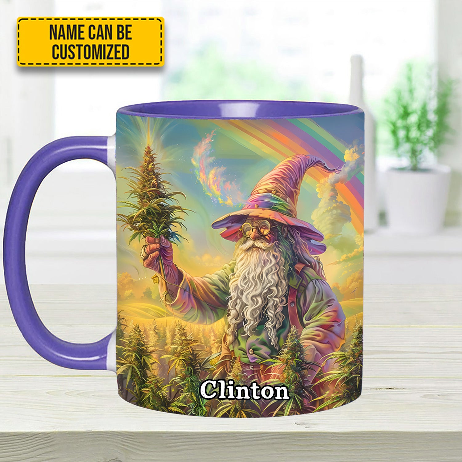 Personalized Whimsical Wizard Weed Accent Mug Birthday Gift For Him - Image 15