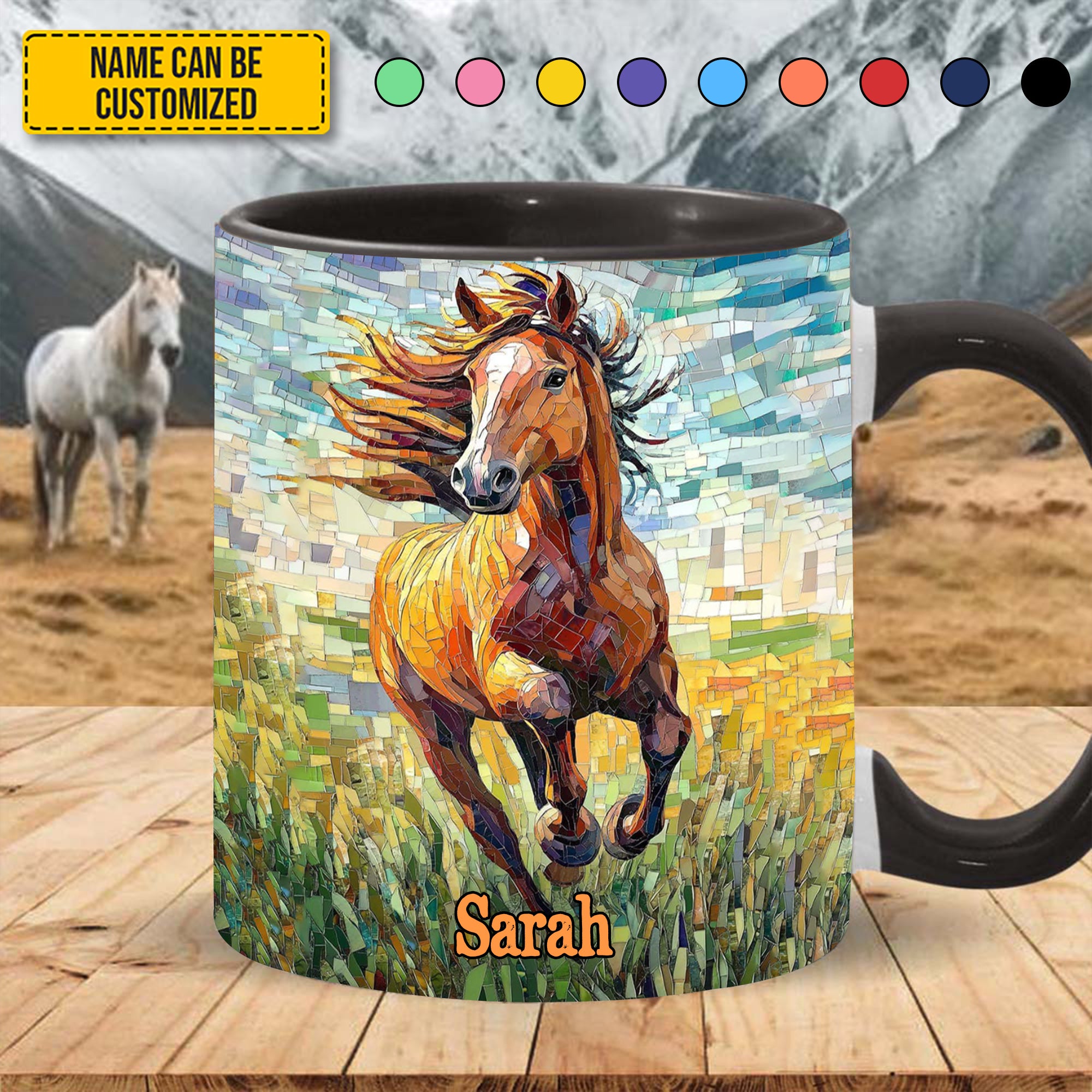 Personalized Wild Horse Accent Mug Unique Present Ideas For Horse Lover - Image 5