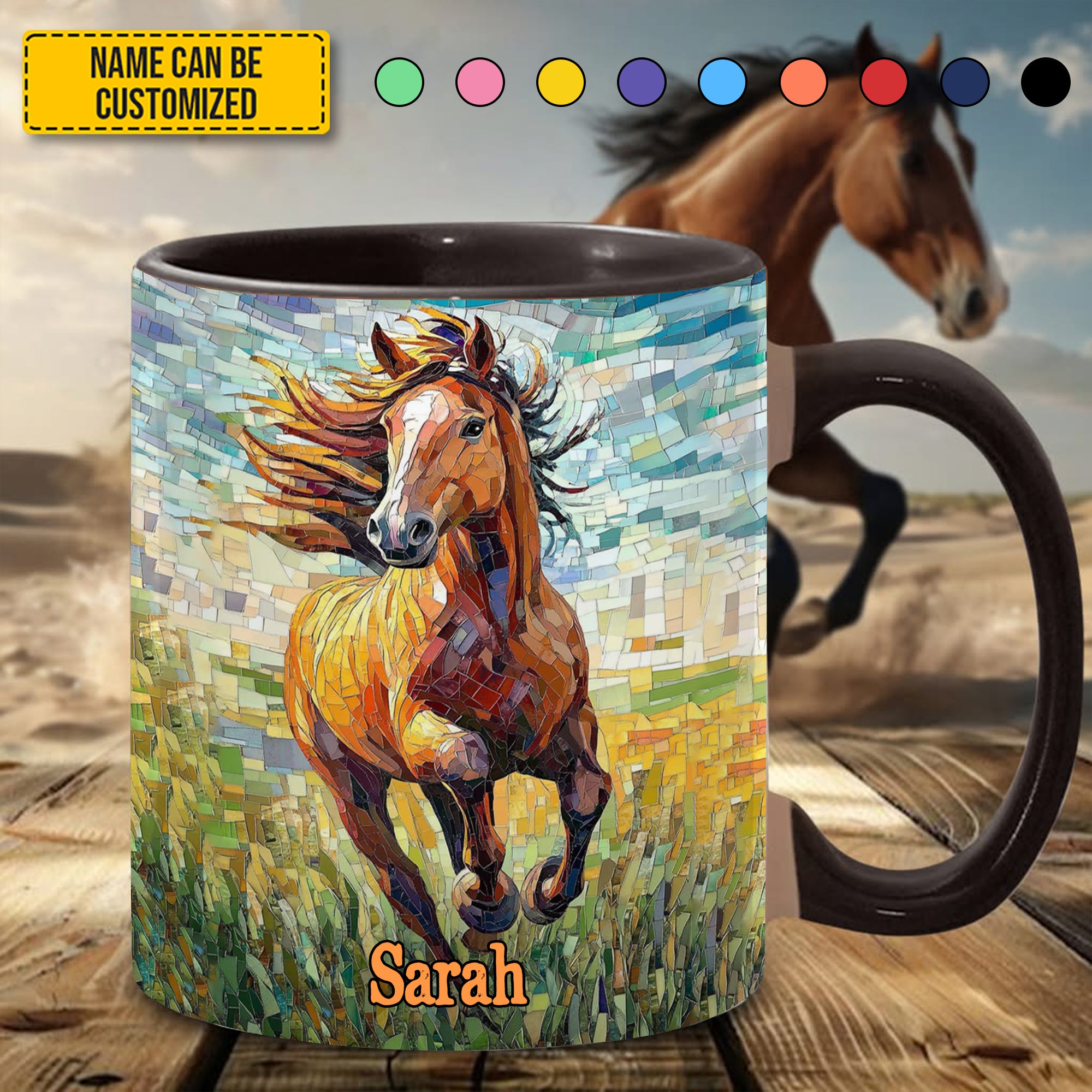Personalized Wild Horse Accent Mug Unique Present Ideas For Horse Lover