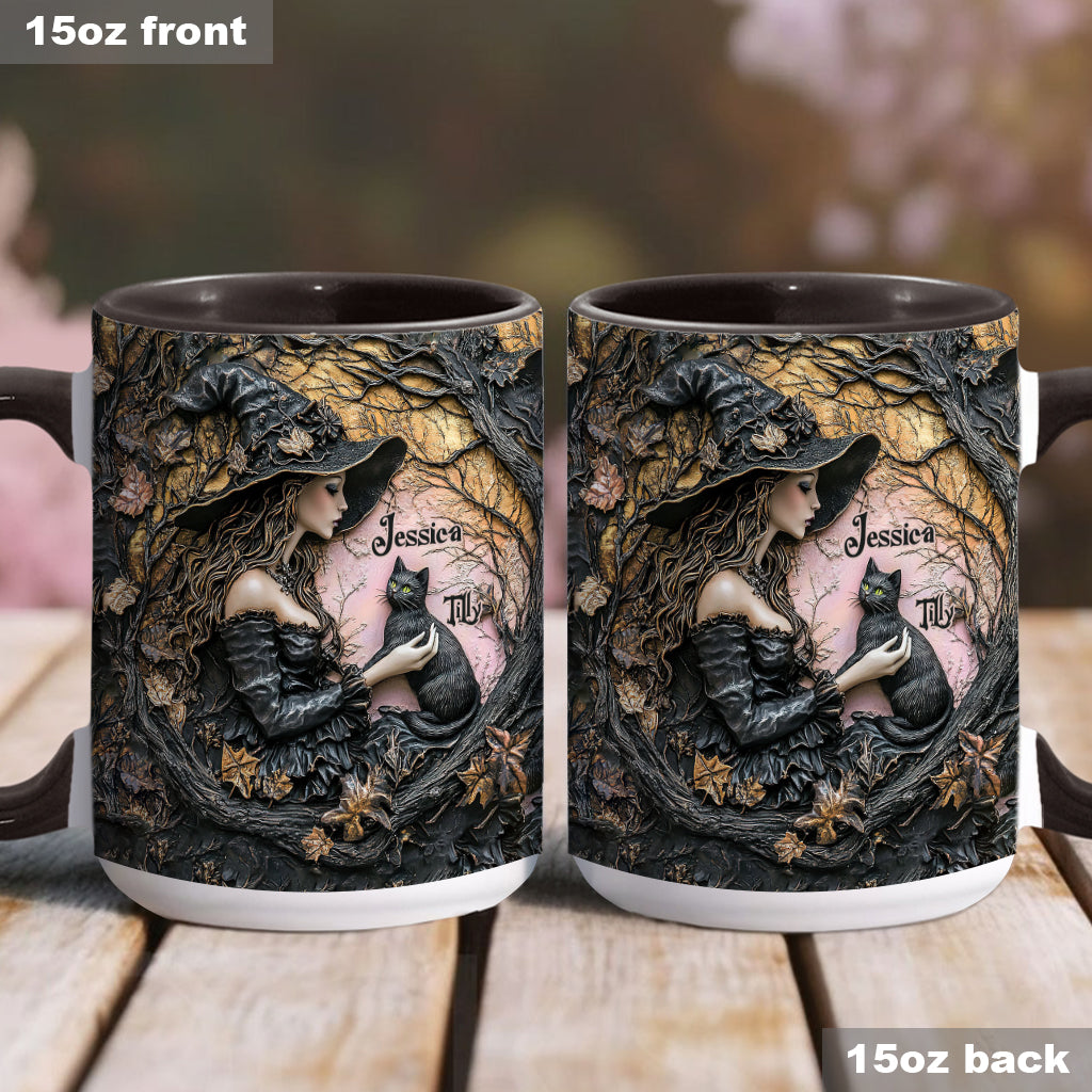 Personalized Witch Accent Mug A Witch And Her Black Cat Gift Ideas Cat Lovers - Image 3