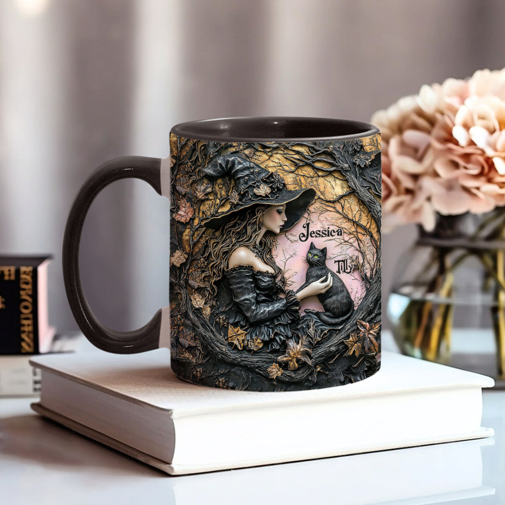 Personalized Witch Accent Mug A Witch And Her Black Cat Gift Ideas Cat Lovers - Image 2