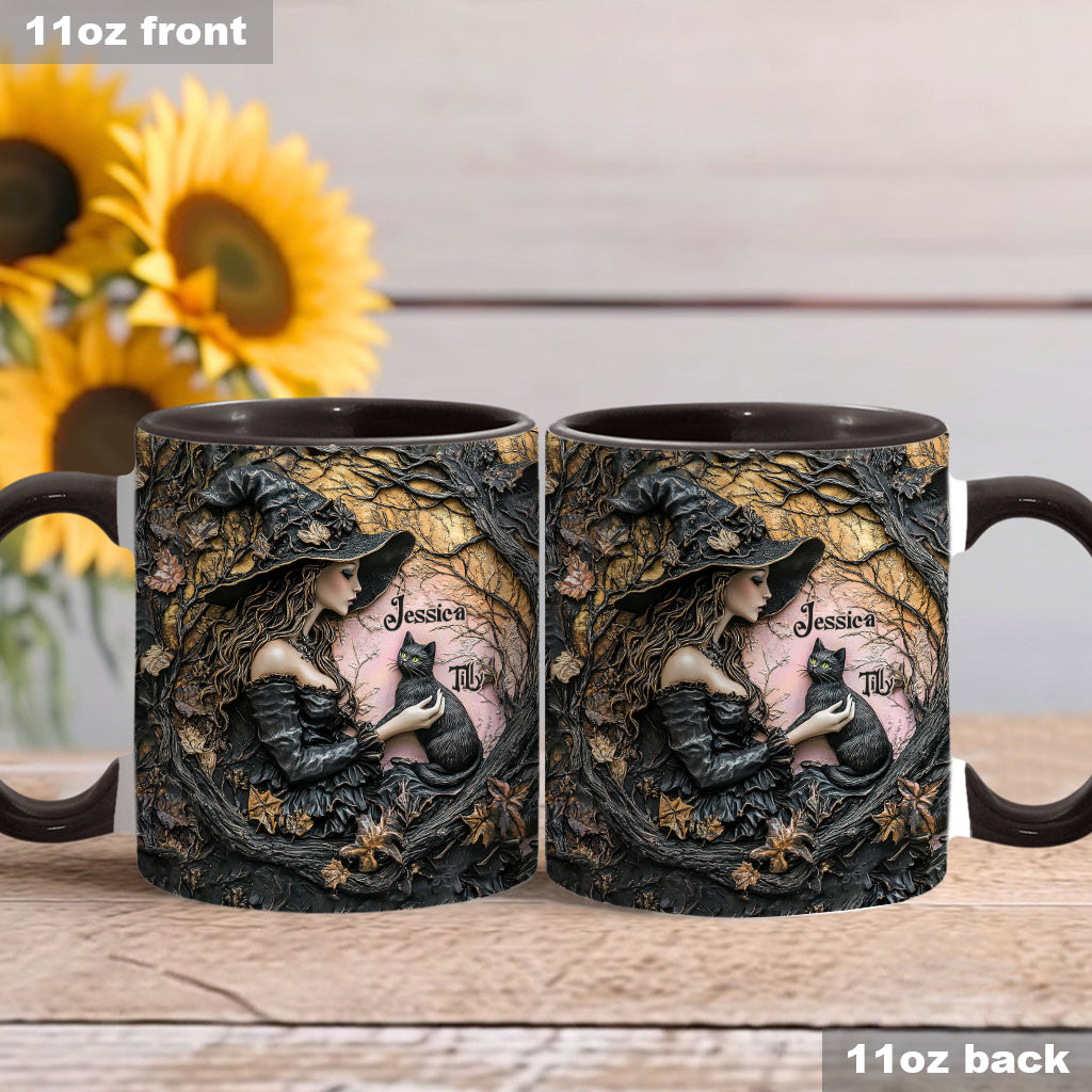 Personalized Witch Accent Mug A Witch And Her Black Cat Gift Ideas Cat Lovers - Image 5