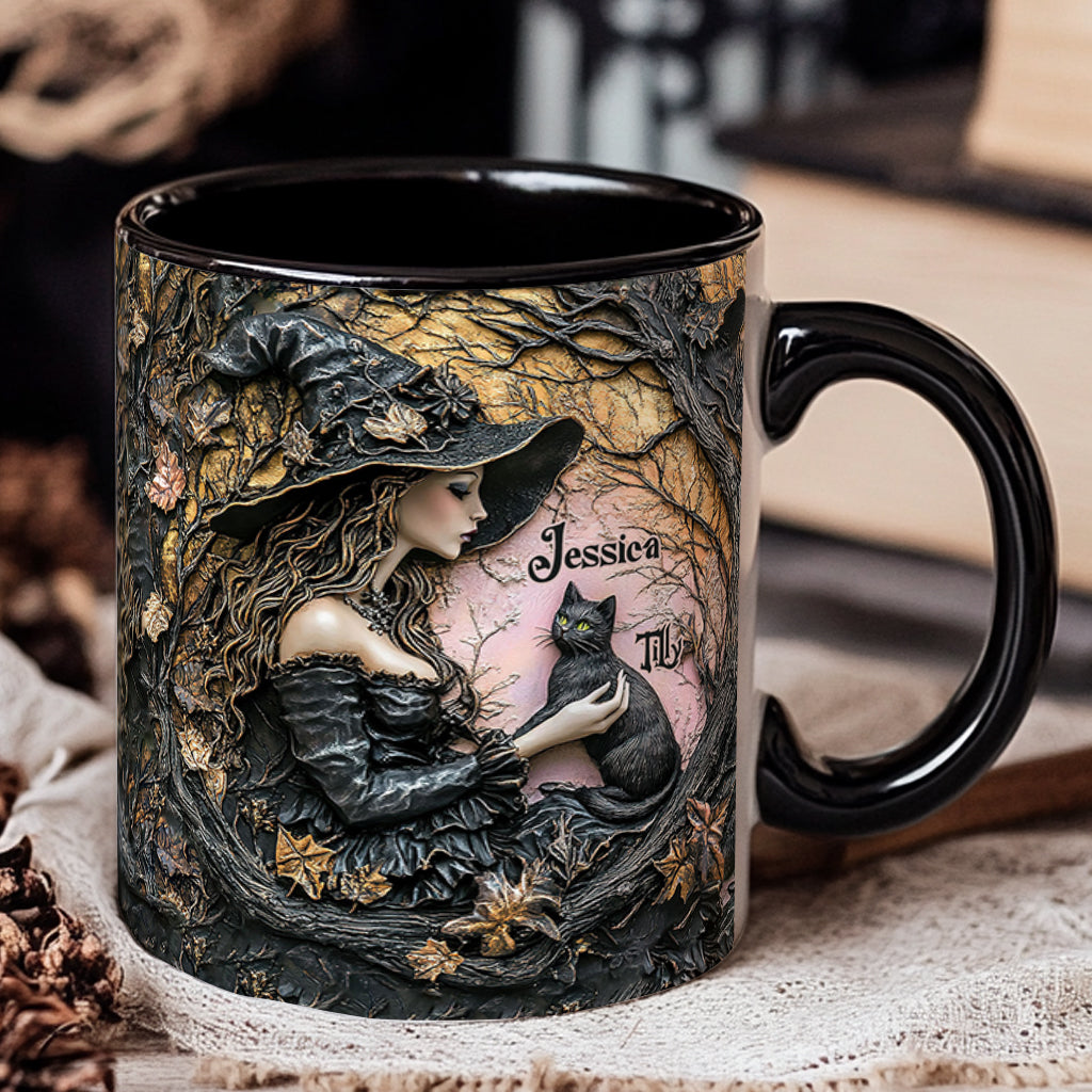 Personalized Witch Accent Mug A Witch And Her Black Cat Gift Ideas Cat Lovers