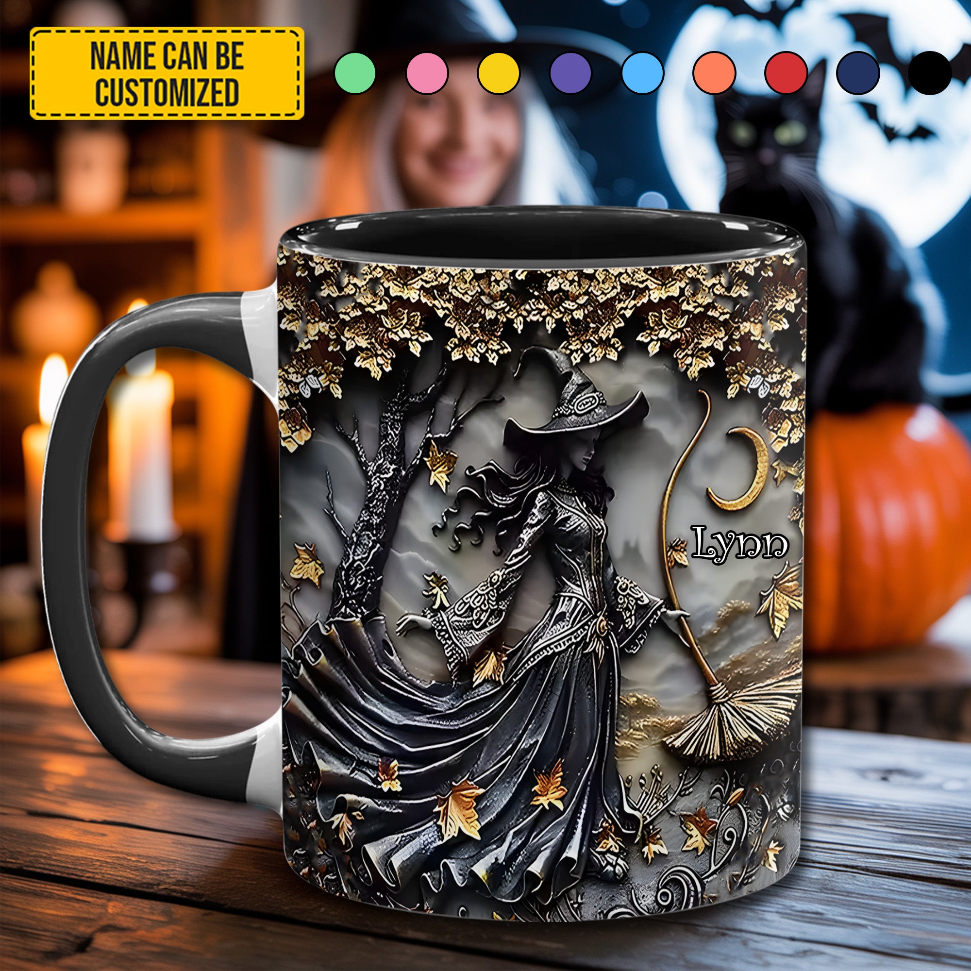 Personalized Witch Accent Mug Autumn Witch Gift For Autumn Lovers - Image 3