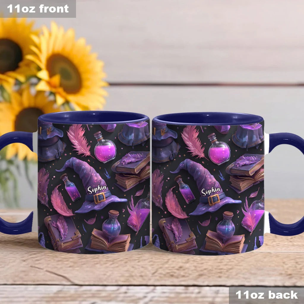 Personalized Witch Accent Mug Purple Witch Gift Ideas For Brother - Image 3
