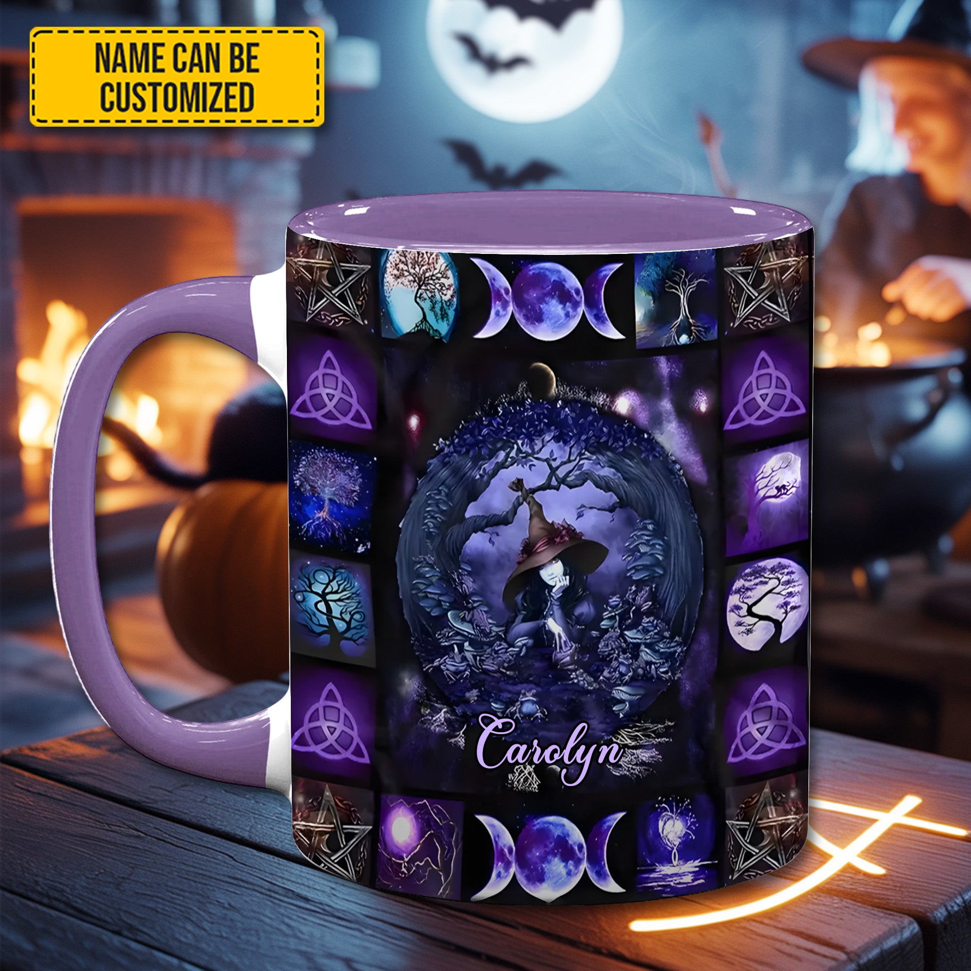 Personalized Witch Accent Mug Witch & Moon Gift For Moon Lovers - Image 3