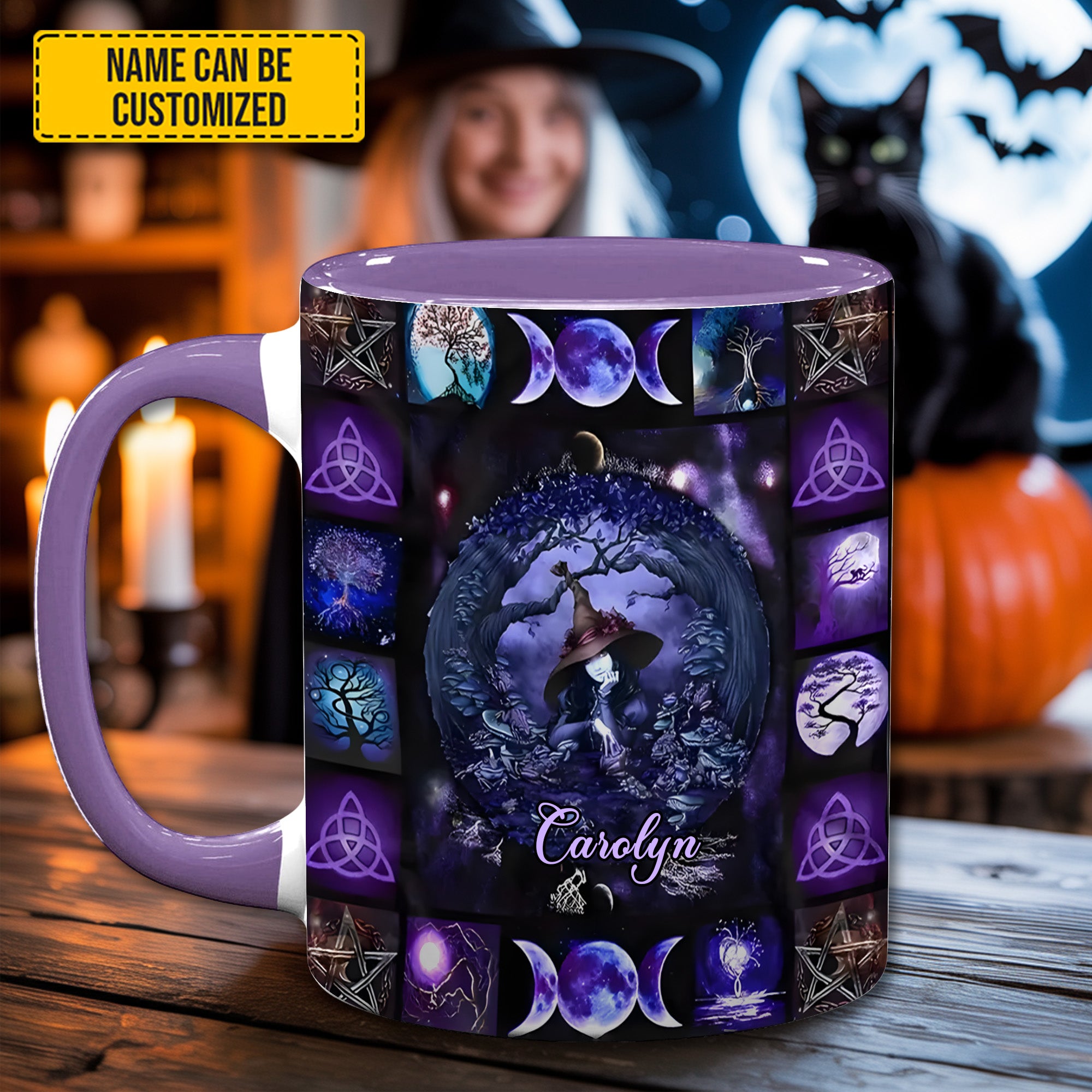 Personalized Witch Accent Mug Witch & Moon Gift For Moon Lovers - Image 5
