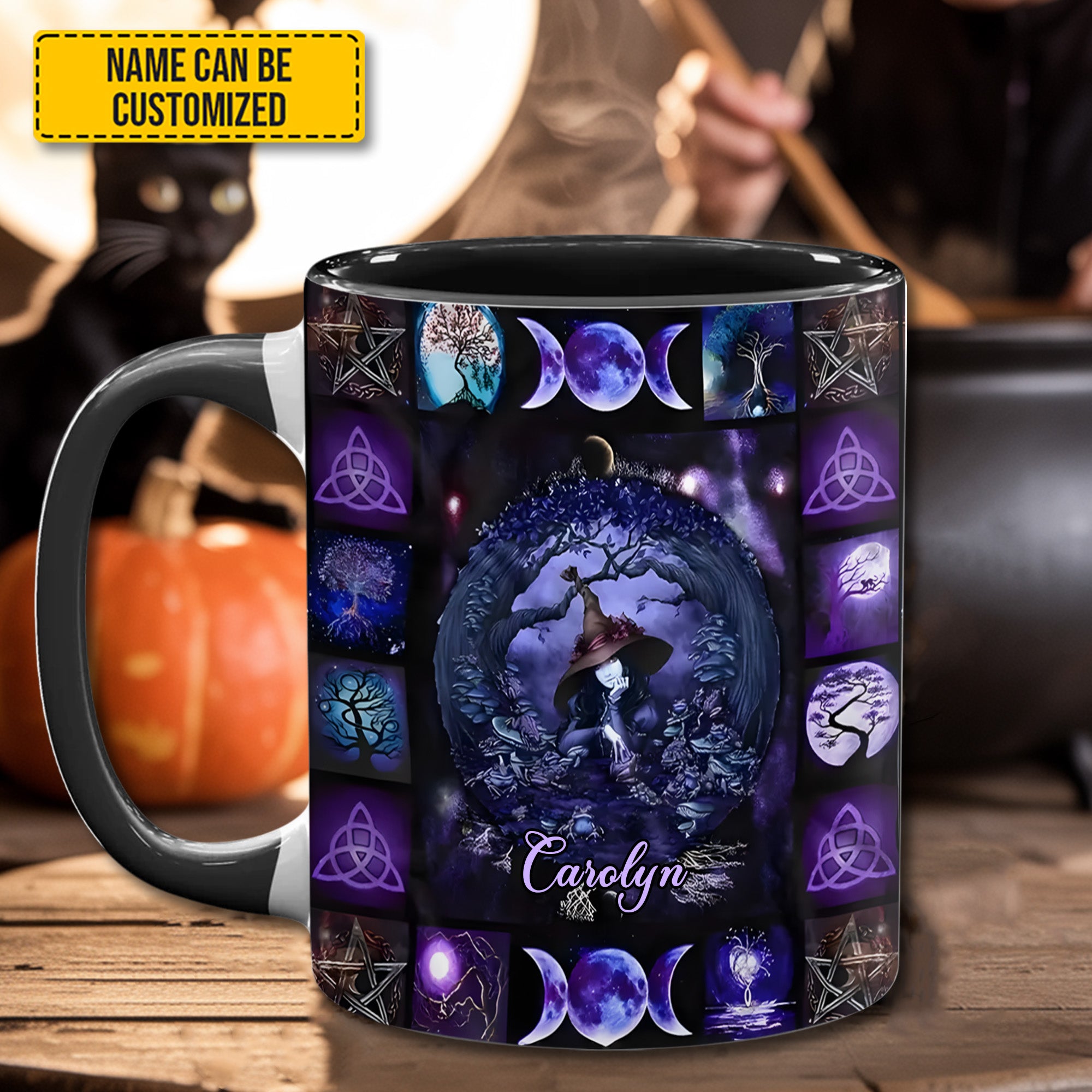Personalized Witch Accent Mug Witch & Moon Gift For Moon Lovers - Image 2