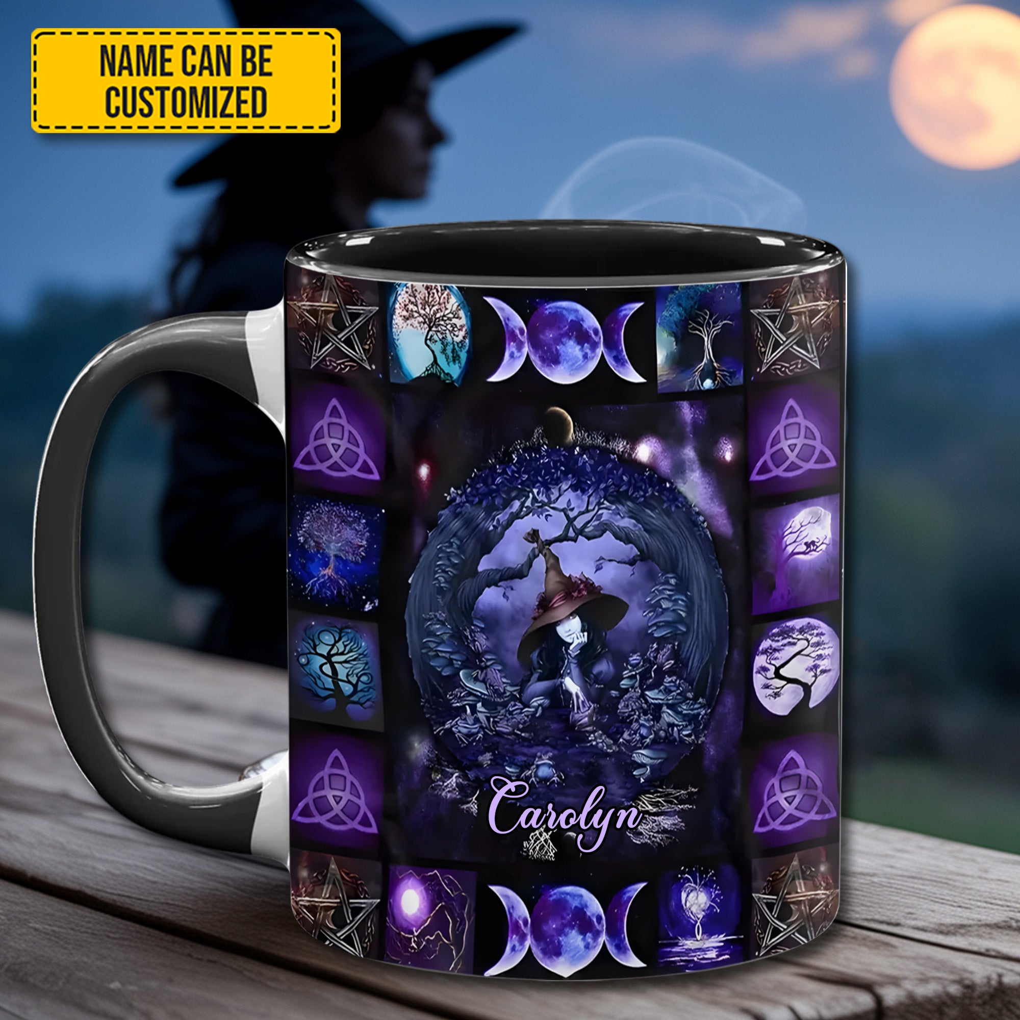 Personalized Witch Accent Mug Witch & Moon Gift For Moon Lovers - Image 4