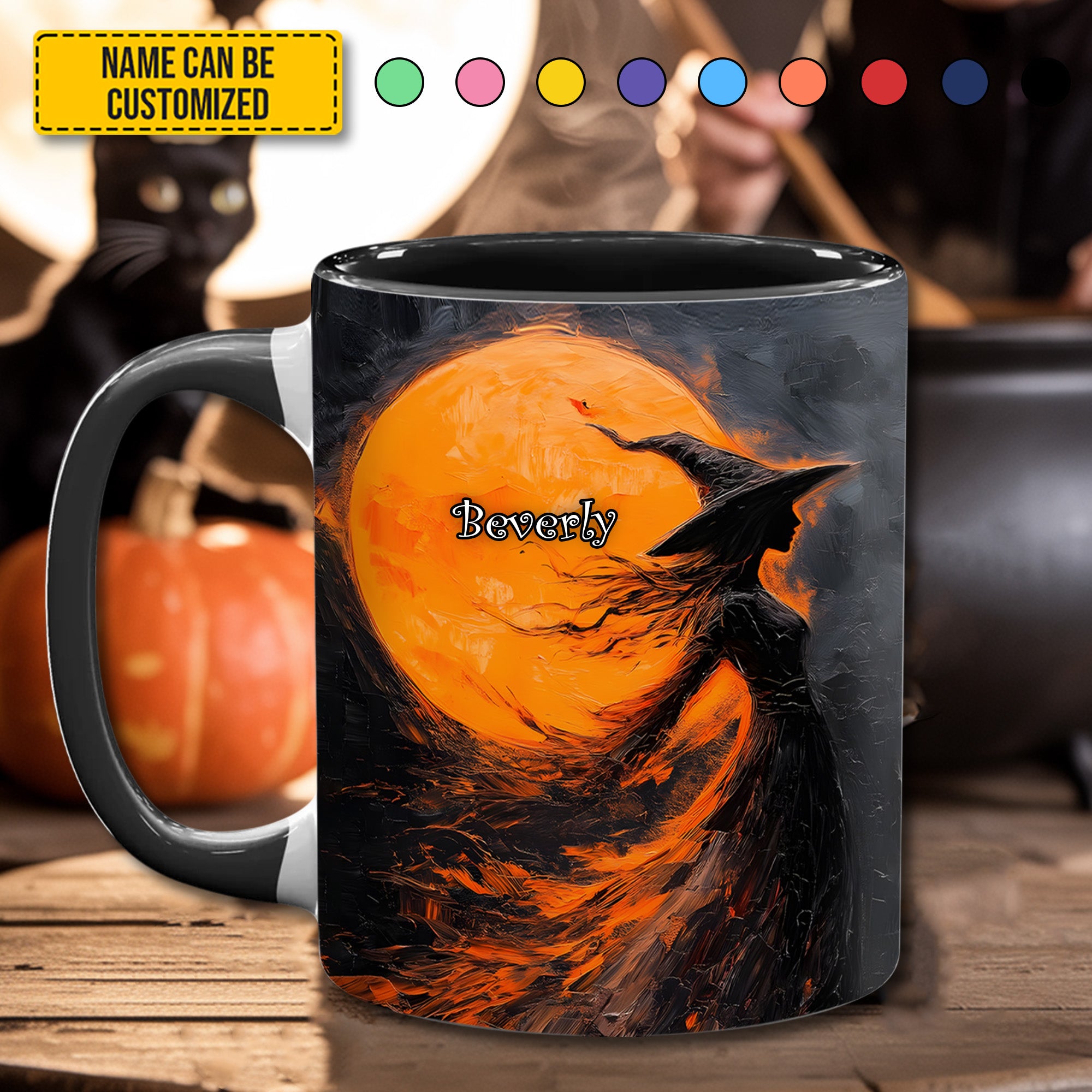 Personalized Witch in the Moonlight Accent Mug Unique Gift Ideas For Her