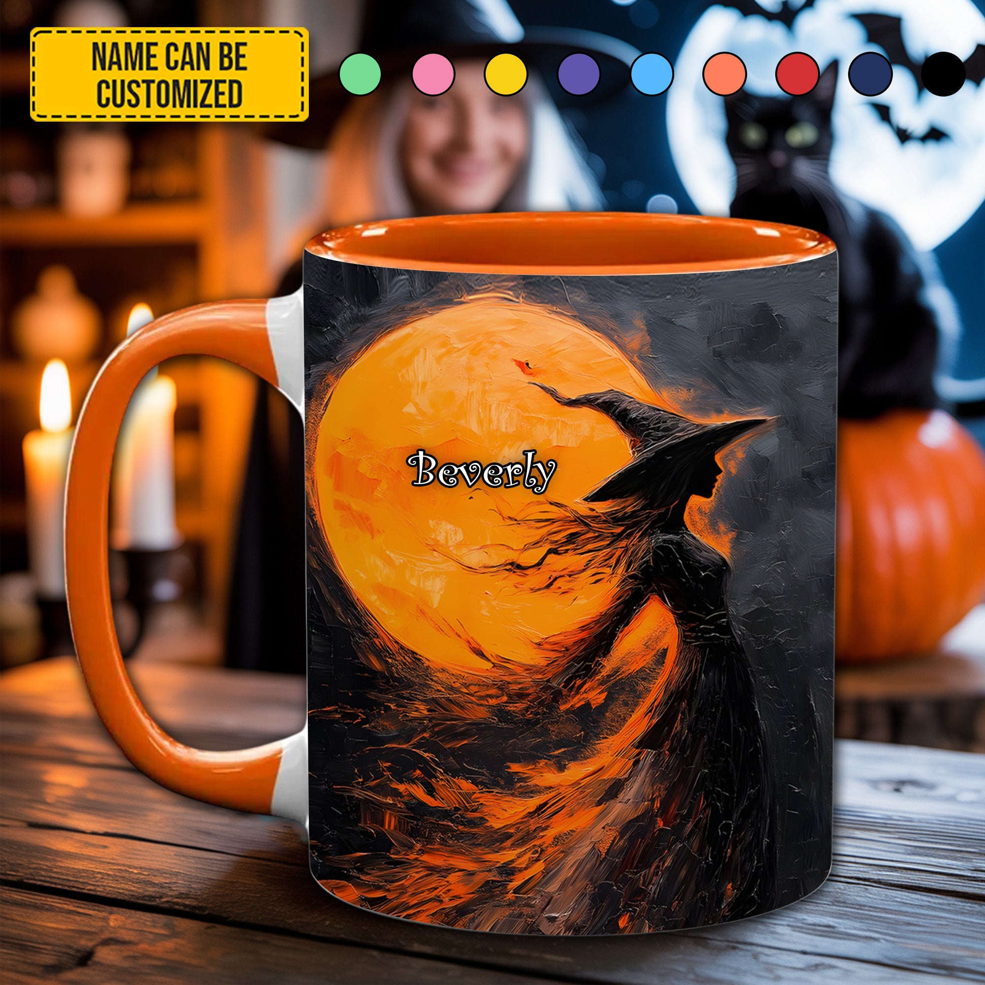 Personalized Witch in the Moonlight Accent Mug Unique Gift Ideas For Her - Image 4