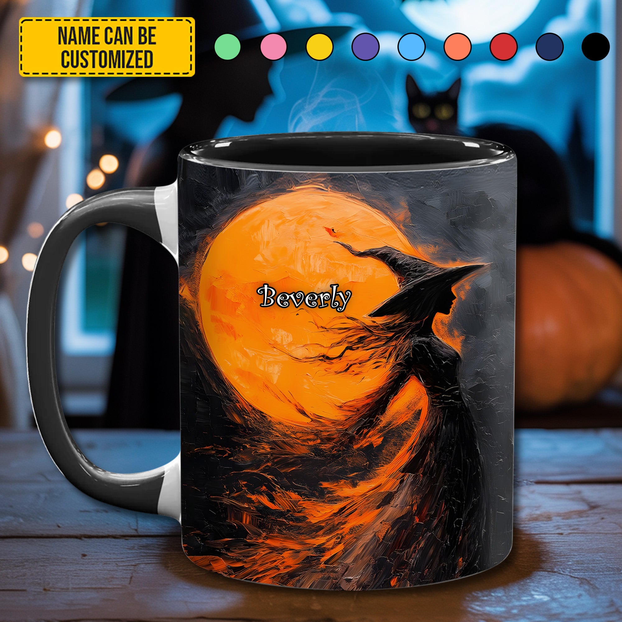 Personalized Witch in the Moonlight Accent Mug Unique Gift Ideas For Her - Image 3