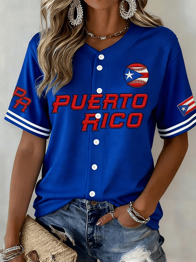 Puerto Rico World Baseball Classic 2026 Jersey Game Day Baseball Apparel WBC 2026 Merch Women's