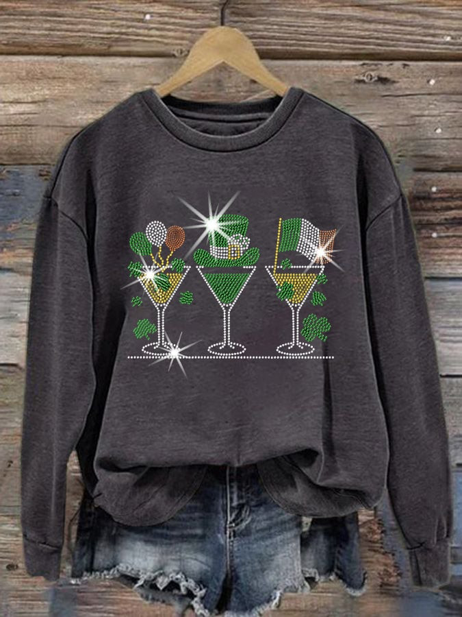 Shamrock Cocktail St Patty's Day Sweatshirt Irish Holiday St Paddys Shirts St Patricks Day Gift