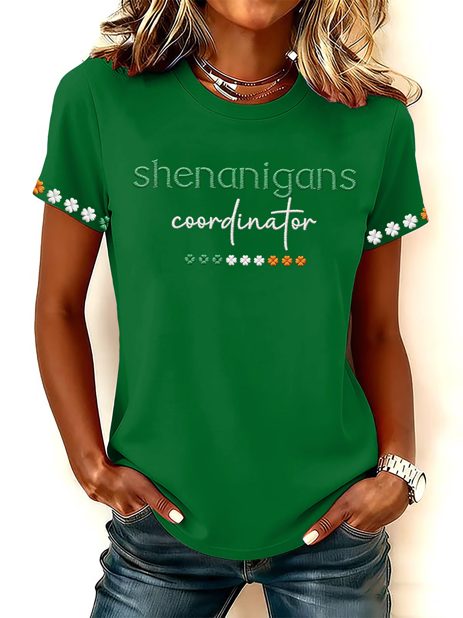 Shenanigans Coordinator St. Patrick's Day Shirt Saint Paddy's T-Shirt for Women Shamrock Gift - Image 2