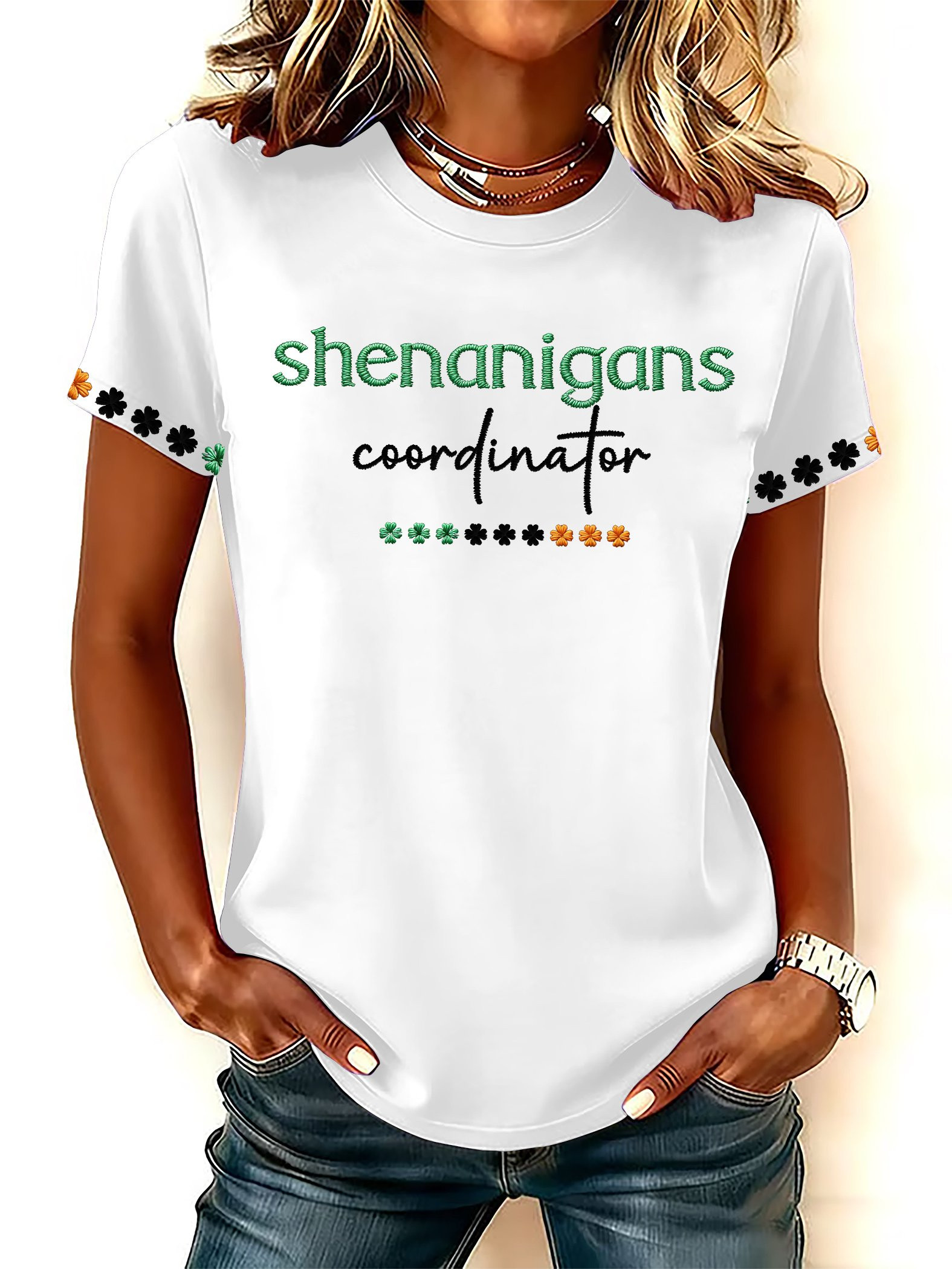 Shenanigans Coordinator St. Patrick's Day Shirt Saint Paddy's T-Shirt for Women Shamrock Gift
