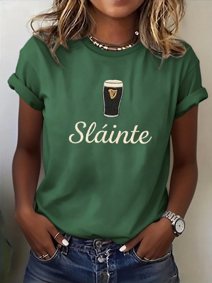 Slaiinte Guinness Shirt Irish Beer St. Patrick's Day Tee Lucky Irish Tee Gifts For Holiday