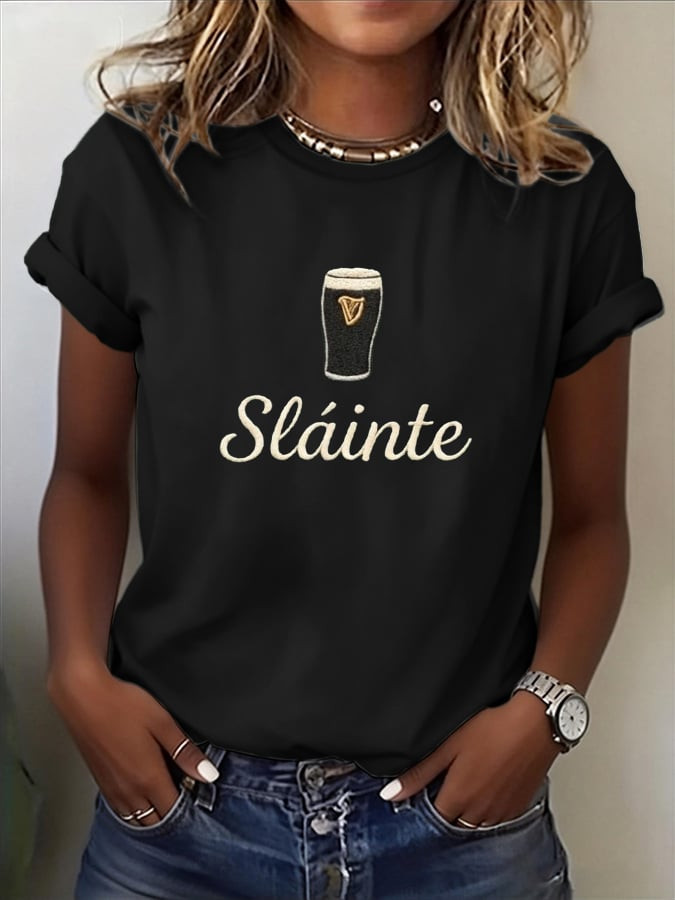 Slaiinte Guinness Shirt Irish Beer St. Patrick's Day Tee Lucky Irish Tee Gifts For Holiday - Image 2