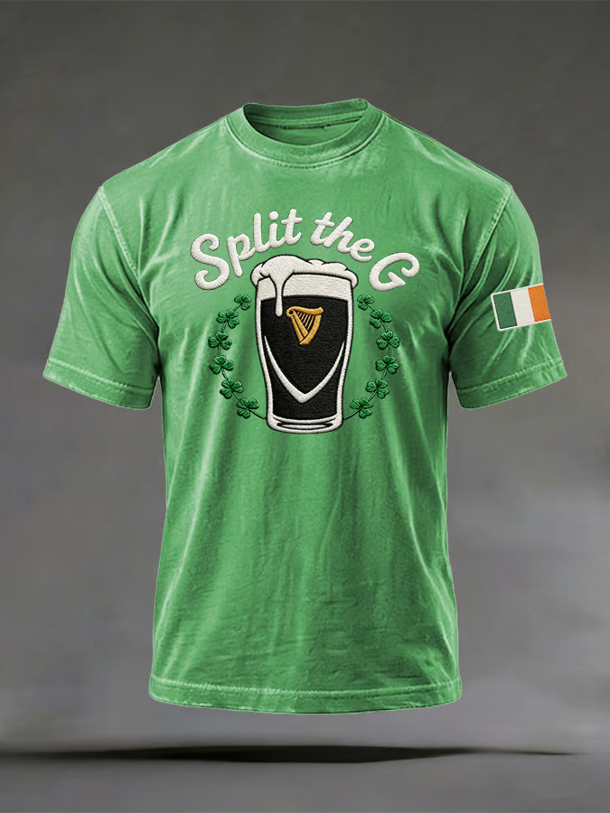 Split The G Beer T-Shirt Funny Irish Shirts St Patrick's Day Present Ideas - Image 2