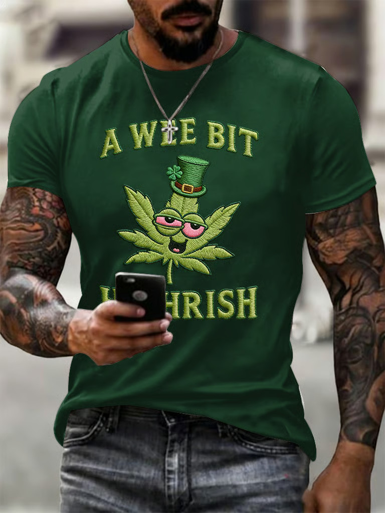 St Patrick's Day A Wee Bit Highrish T-Shirt Funny St Patricks Day Shirts Gifts For Holiday - Image 2