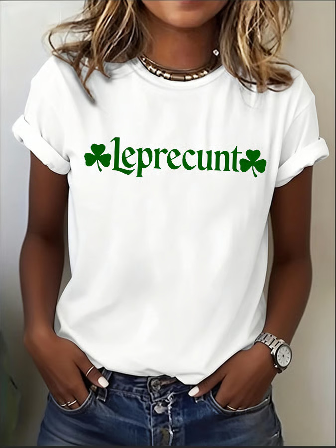 St Patrick's Day Leprecunt Clover Shirt Funny Irish T-Shirt for Women Irish Festival Gift - Image 2