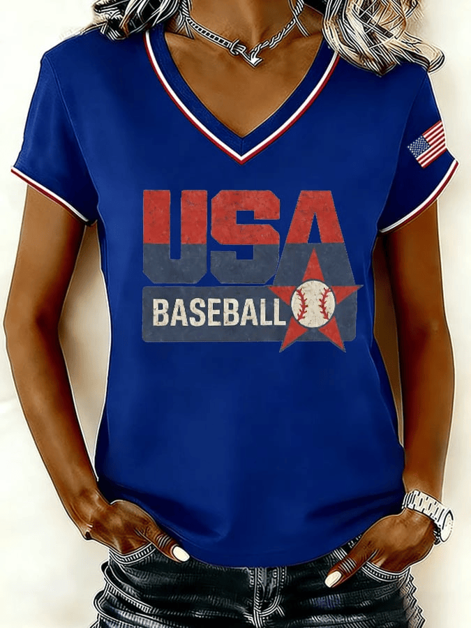 Team USA WBC 2026 V-Neck T-Shirt World Baseball Classic 2026 Game Day Shirts Gift For Fans