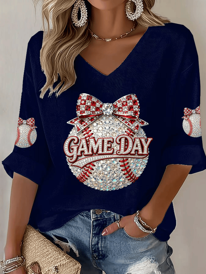 Team USA WBC 2026 V-Neck T-Shirt World Baseball Classic 2026 Shirt Game Day Baseball Apparel