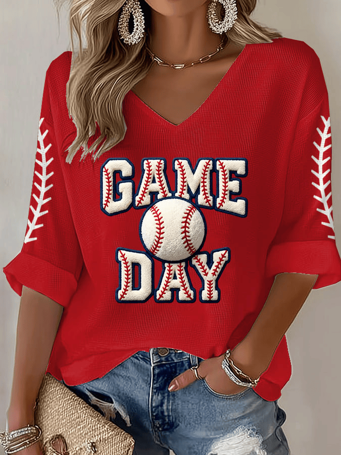 Team USA World Baseball Classic 2026 V-Neck T-Shirt Game Day Baseball Apparel WBC 2026 Shirt - Image 3