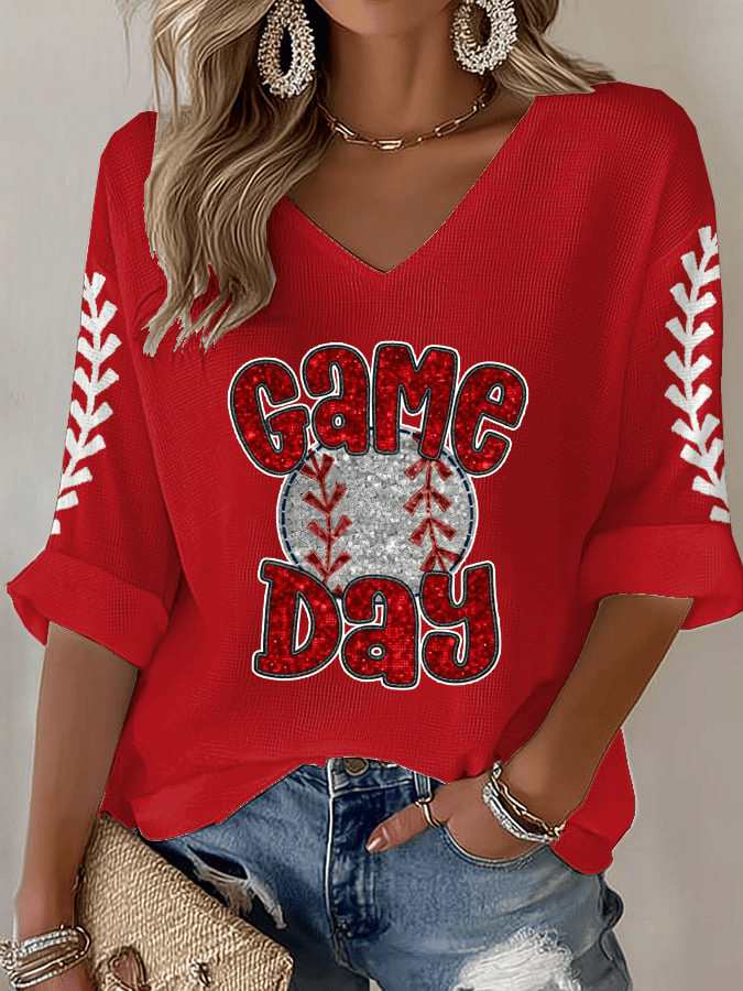 Team USA World Baseball Classic 2026 V-Neck T-Shirt Game Day Baseball Apparel WBC 2026 Shirt - Image 4