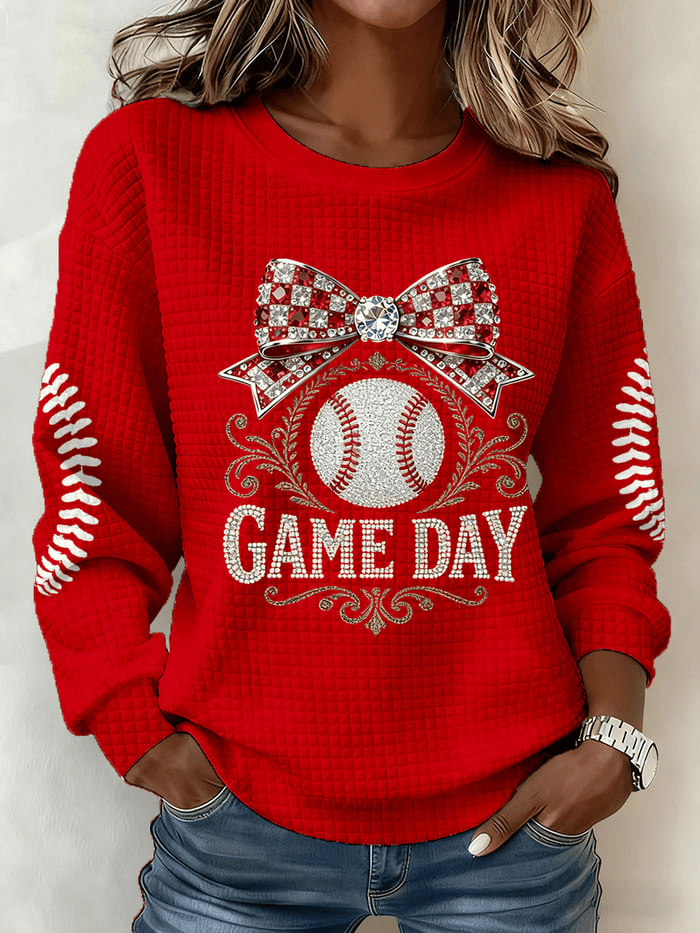 Team USA World Baseball Classic 2026 Waffle Sweatshirt Game Day Baseball Crewneck WBC 2026 Merch - Image 4