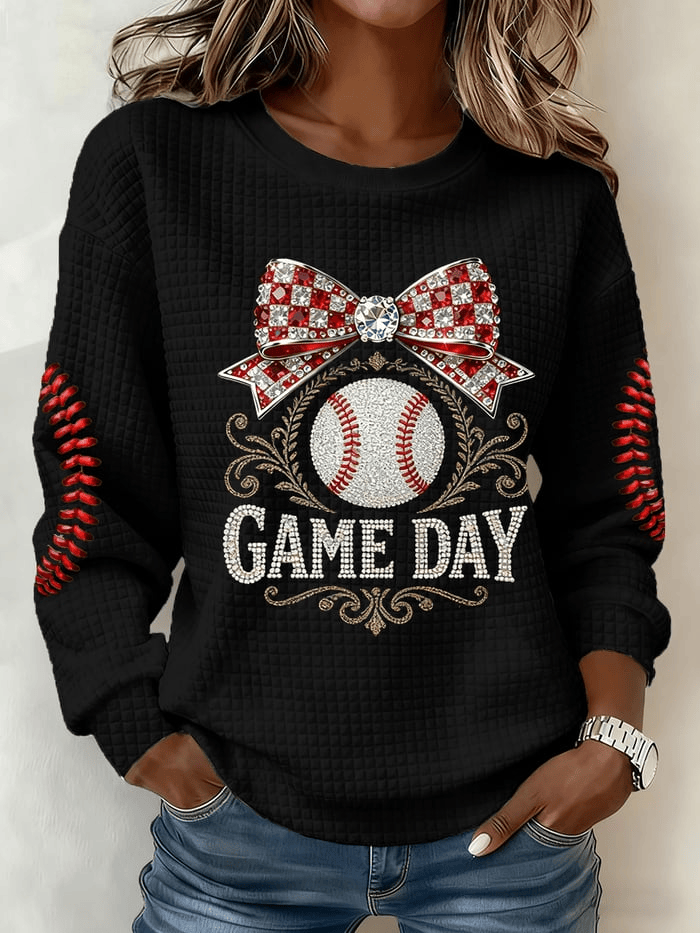 Team USA World Baseball Classic 2026 Waffle Sweatshirt Game Day Baseball Crewneck WBC 2026 Merch - Image 2