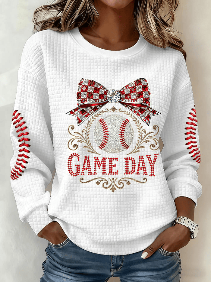 Team USA World Baseball Classic 2026 Waffle Sweatshirt Game Day Baseball Crewneck WBC 2026 Merch - Image 3
