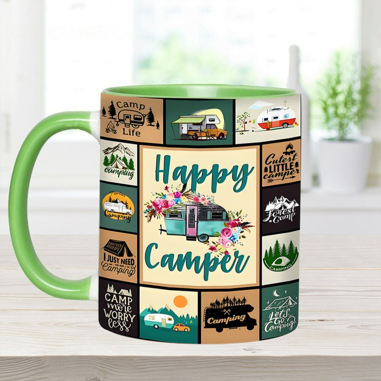 The Camping Vintage Collection Accent Mug Happy Camper Gift For Road Trip Adventurers - Image 11