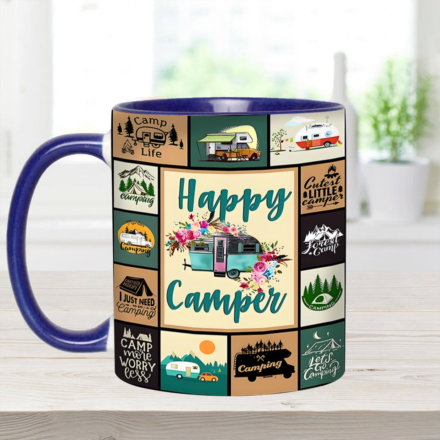 The Camping Vintage Collection Accent Mug Happy Camper Gift For Road Trip Adventurers - Image 18