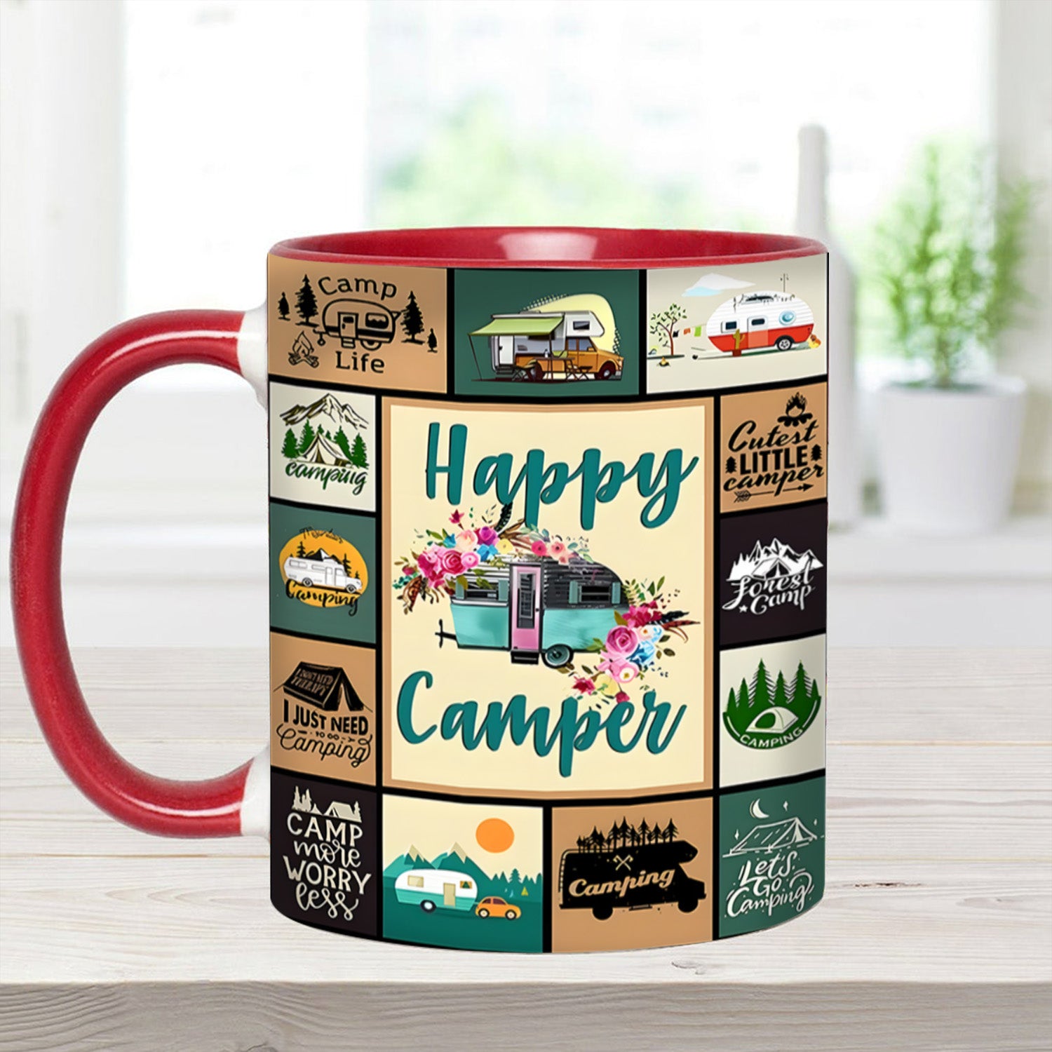 The Camping Vintage Collection Accent Mug Happy Camper Gift For Road Trip Adventurers - Image 17