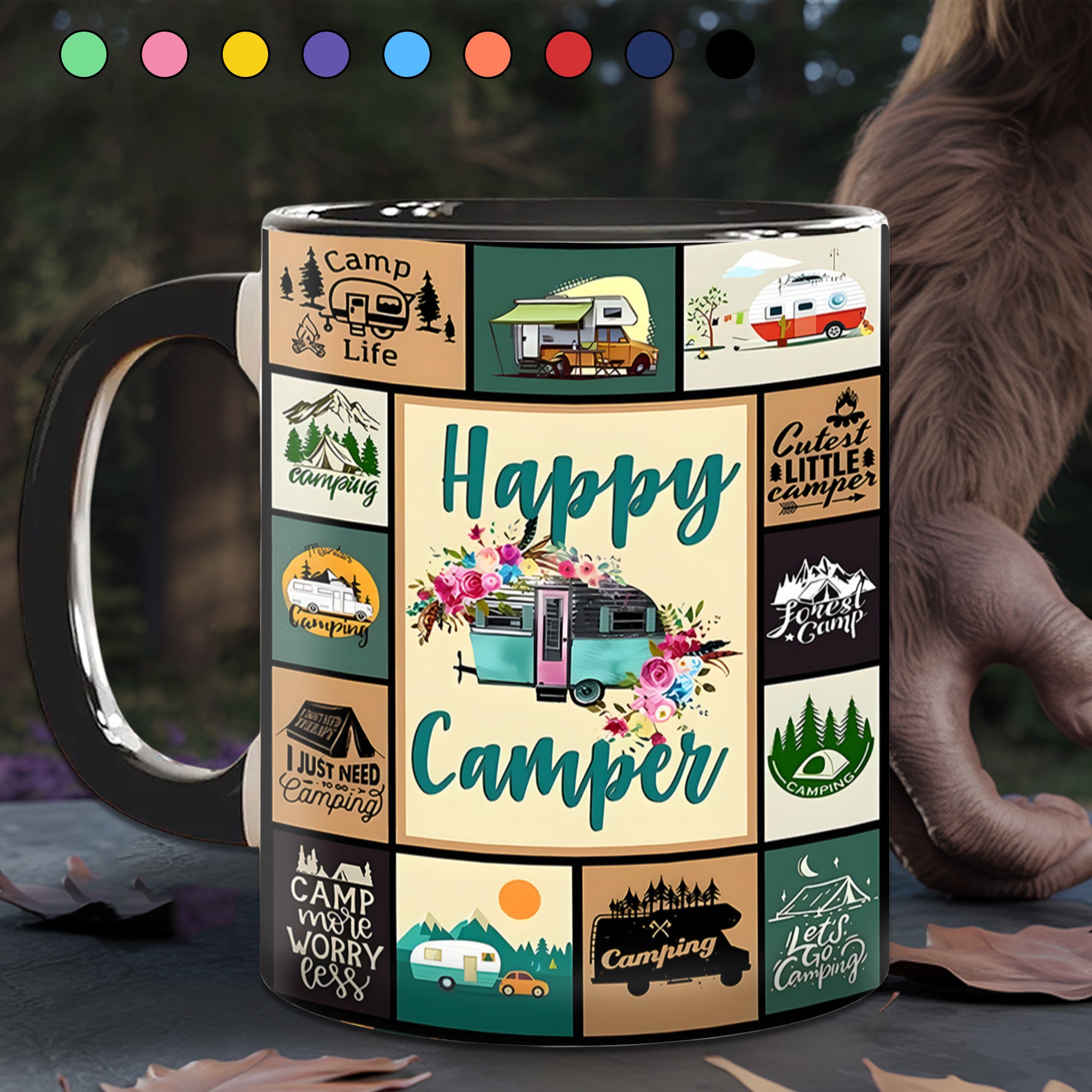 The Camping Vintage Collection Accent Mug Happy Camper Gift For Road Trip Adventurers - Image 5