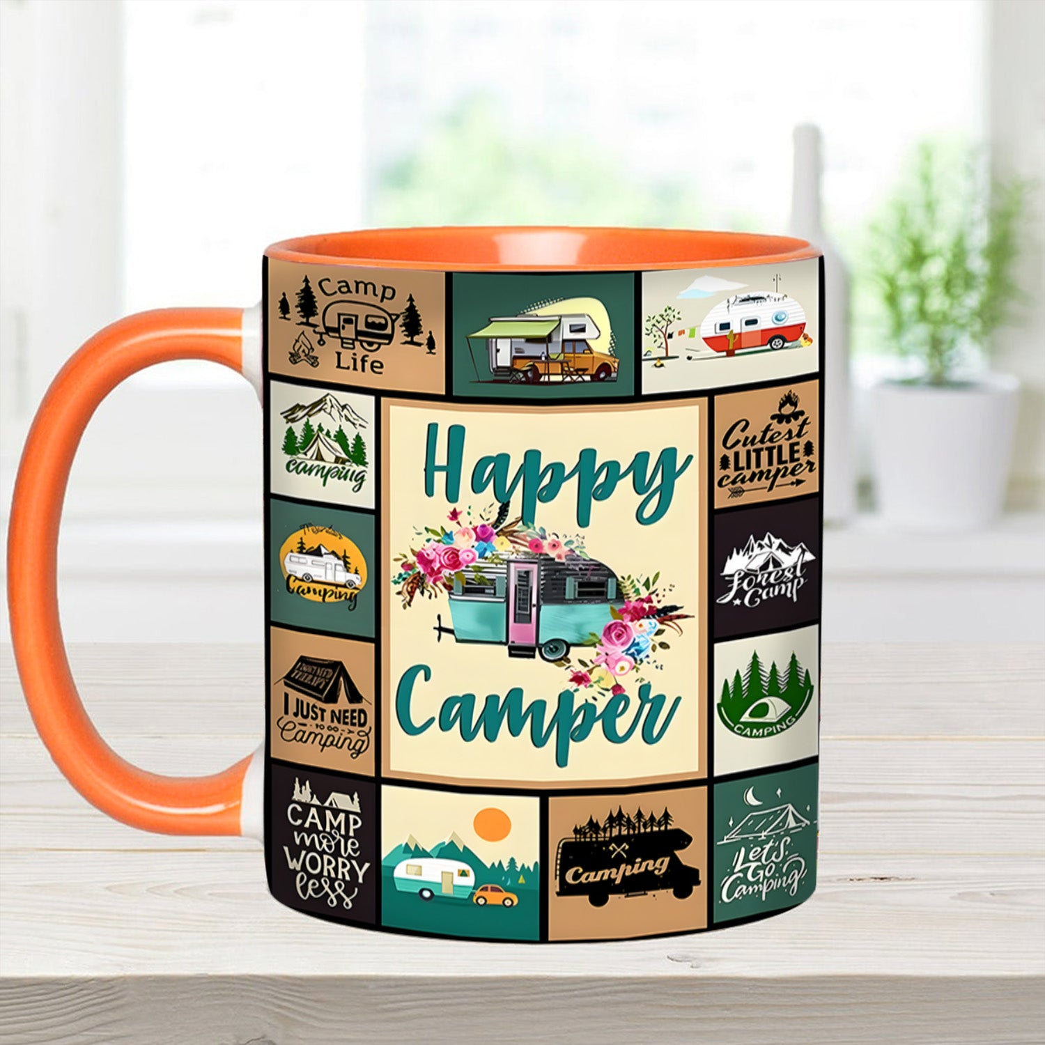 The Camping Vintage Collection Accent Mug Happy Camper Gift For Road Trip Adventurers - Image 13