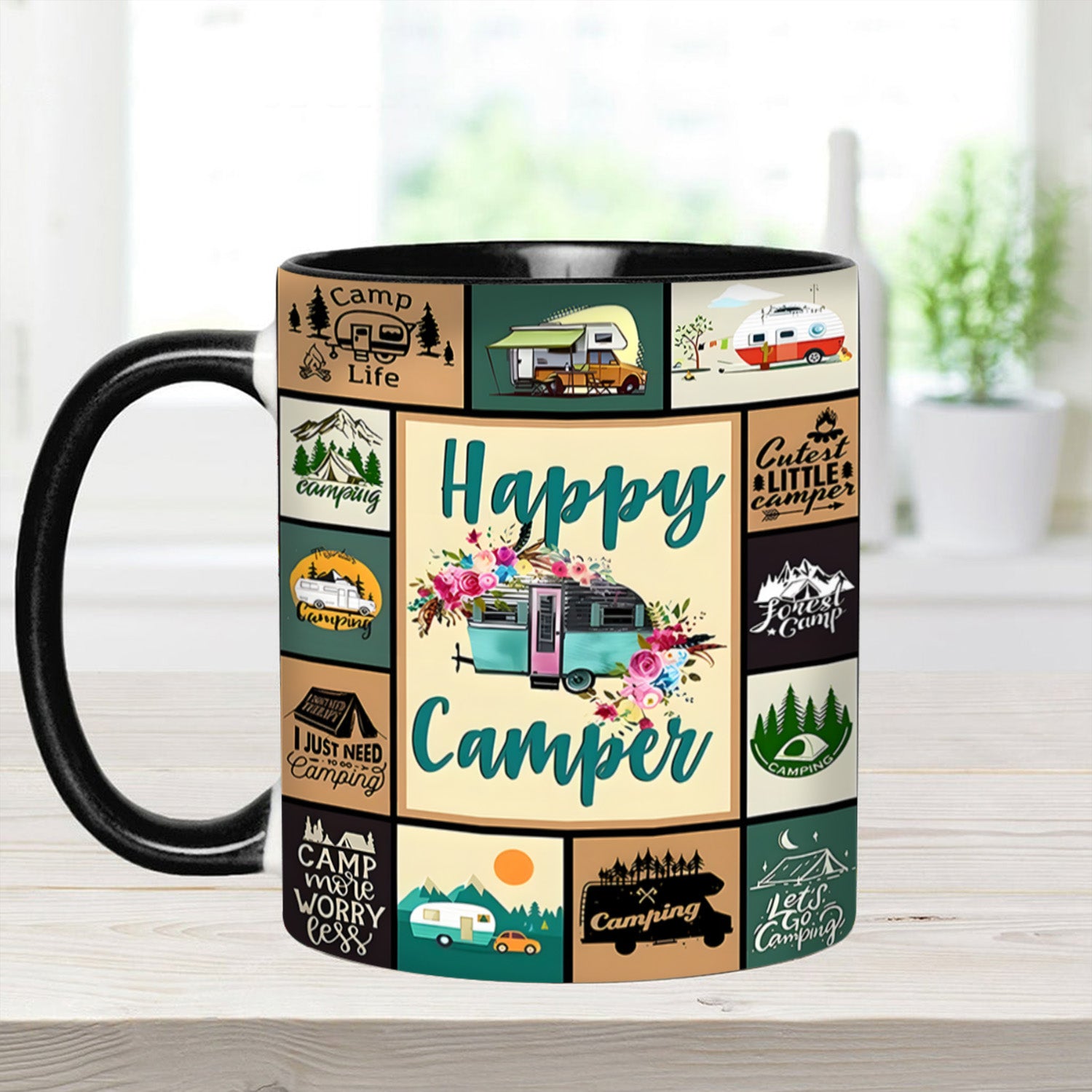 The Camping Vintage Collection Accent Mug Happy Camper Gift For Road Trip Adventurers - Image 16