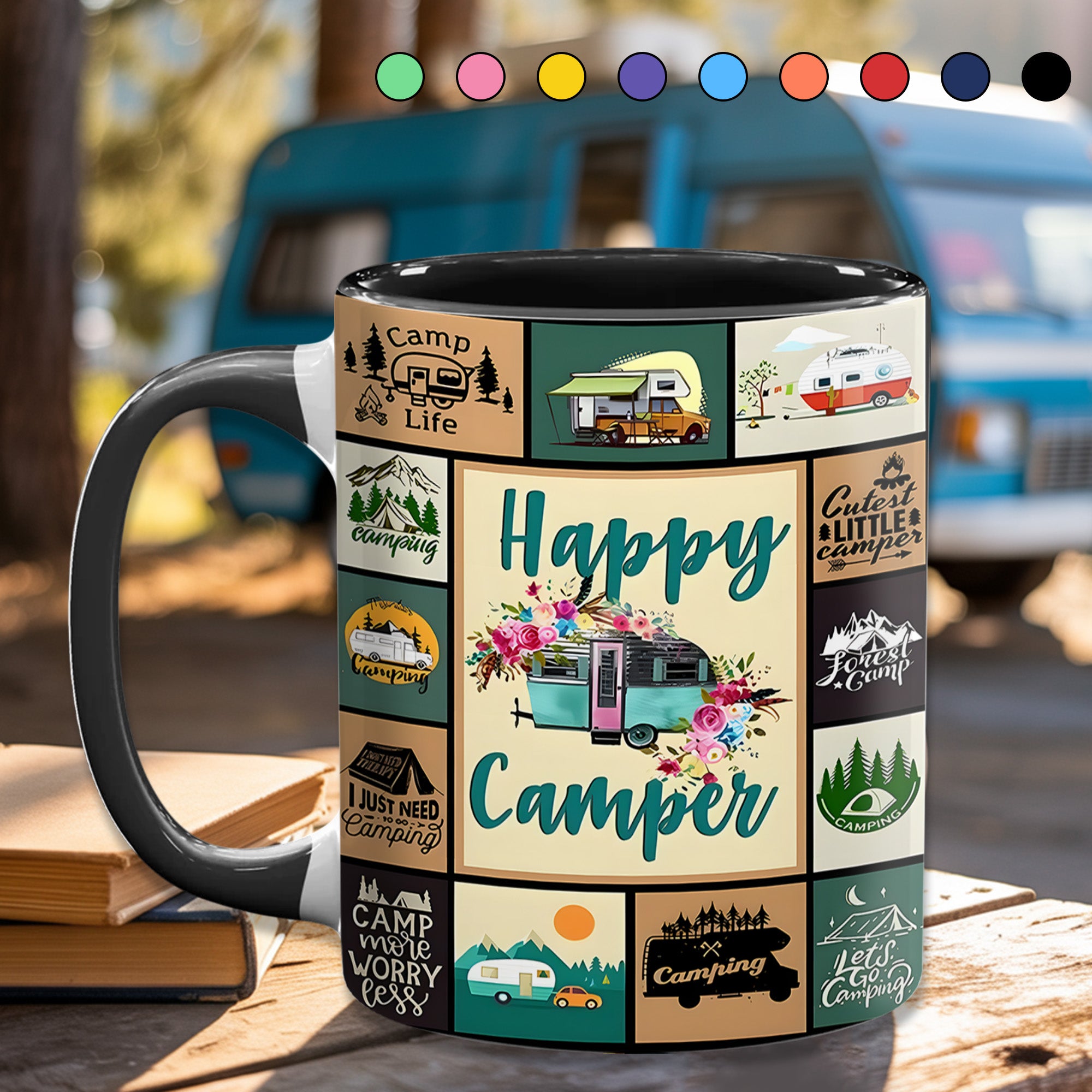 The Camping Vintage Collection Accent Mug Happy Camper Gift For Road Trip Adventurers - Image 8